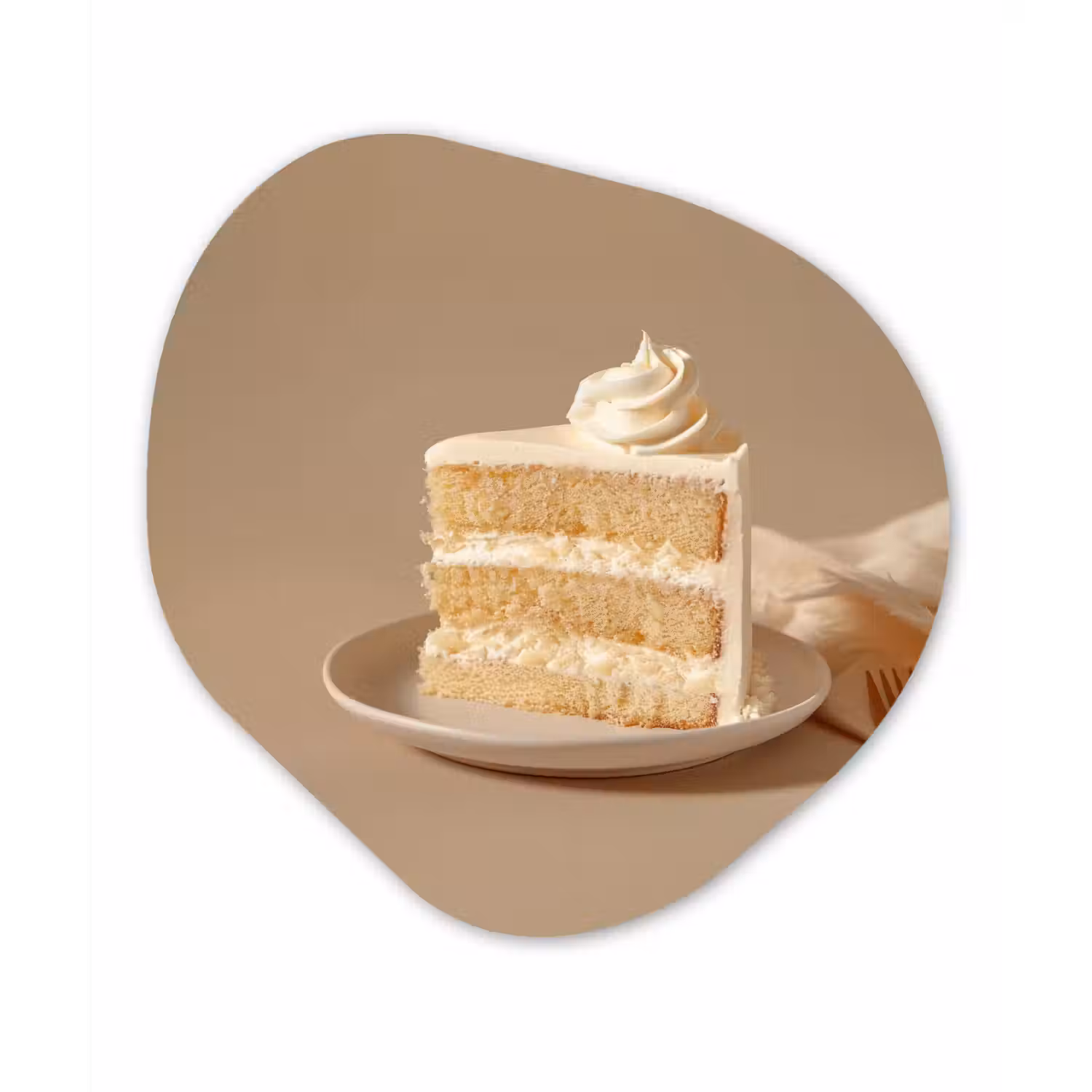 Vanilletaart - Cake - Romig Wandcirkel Organisch Plexiglas middel -3d