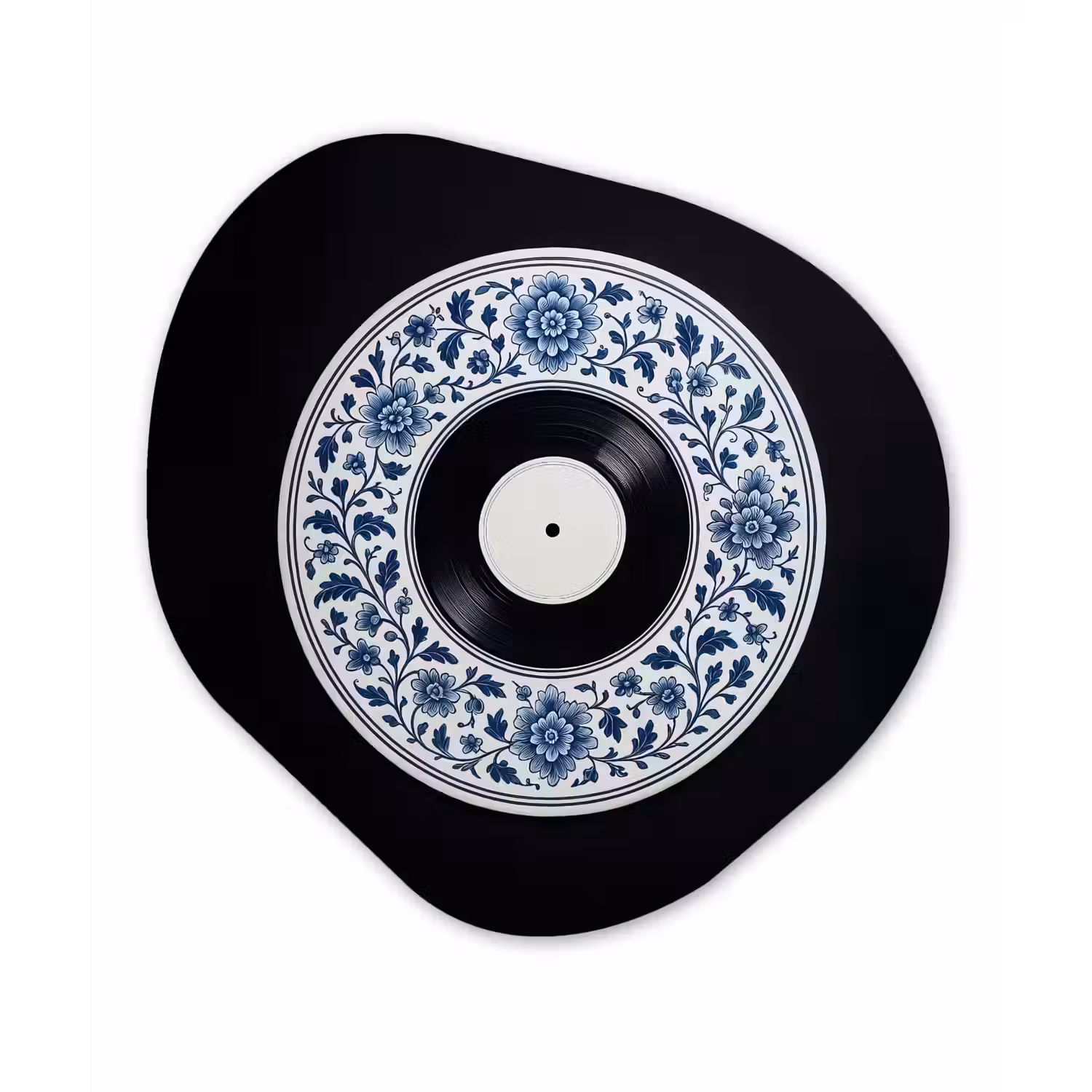 Vinyl - LP - Delfts Blauw - Muziek Wandcirkel Organisch Plexiglas middel -3d