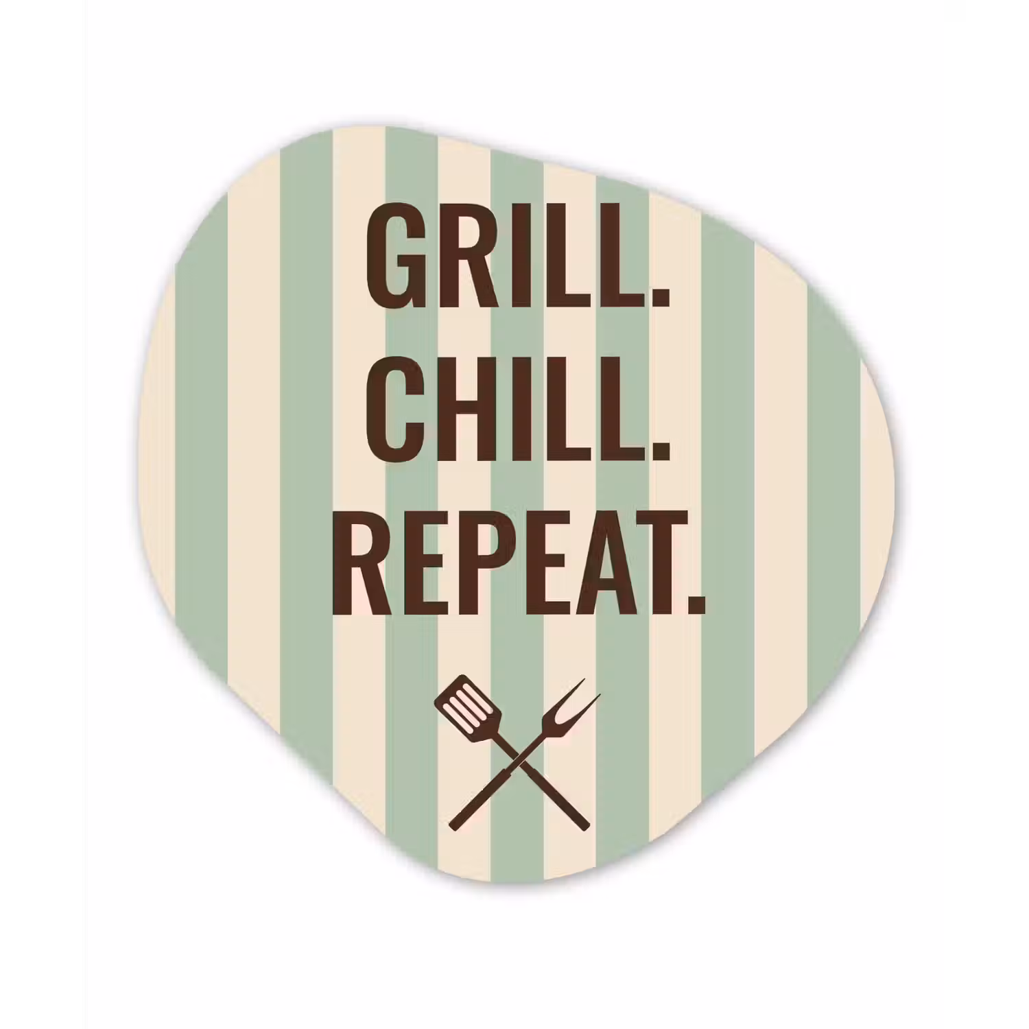 Quote - Strepen - Grill Wandcirkel Organisch Plexiglas middel -3d