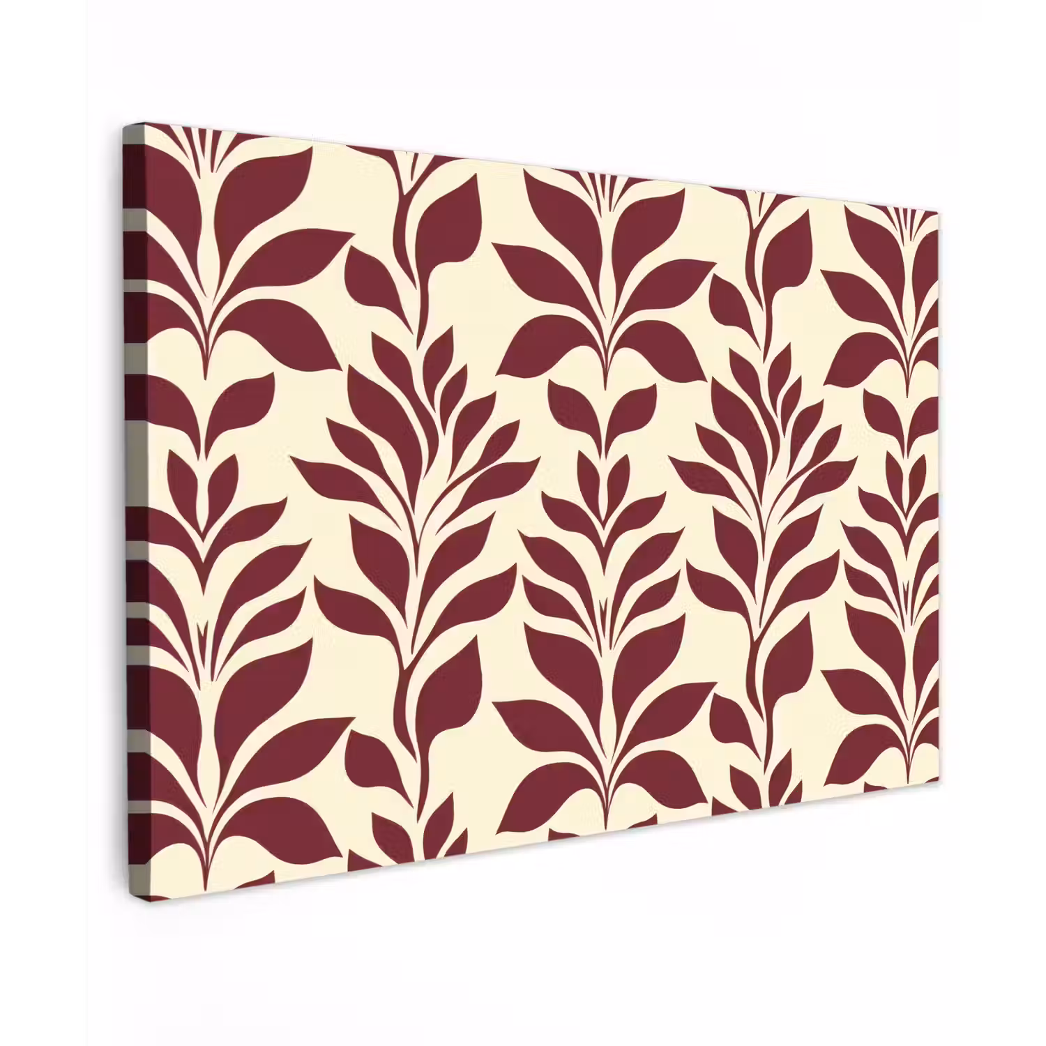Abstract - Bladeren - Burgundy Tuinposter op houten frame 2 cm dik klein 845 -3d