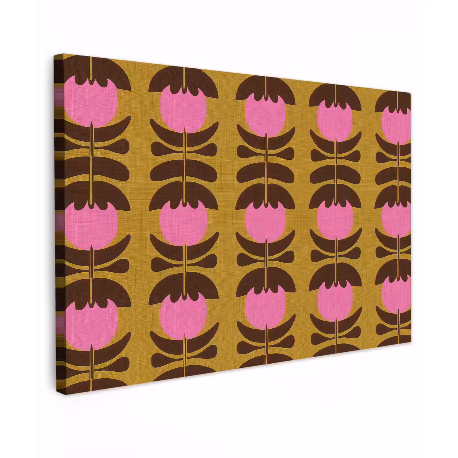Abstract - Bloemen - Roze Tuinposter op houten frame 2 cm dik klein 845 -3d