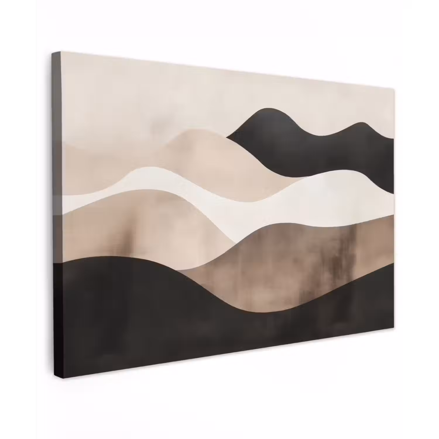 Abstract - Landschap - Golven - Crèmekleur Tuinposter op houten frame 2 cm dik klein -3d
