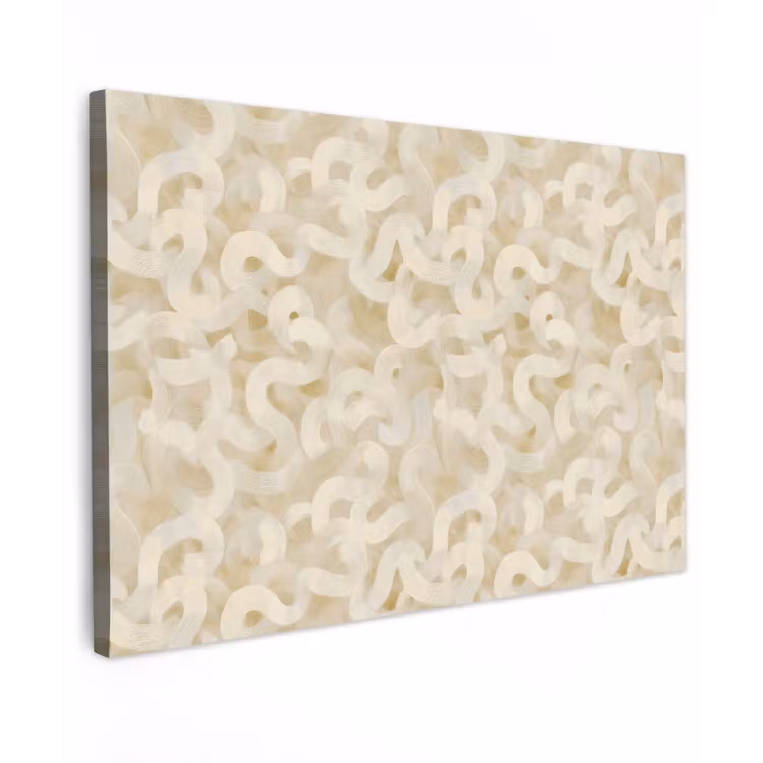 Abstract - Lijnen - Beige Tuinposter op houten frame 2 cm dik klein 845 -3d
