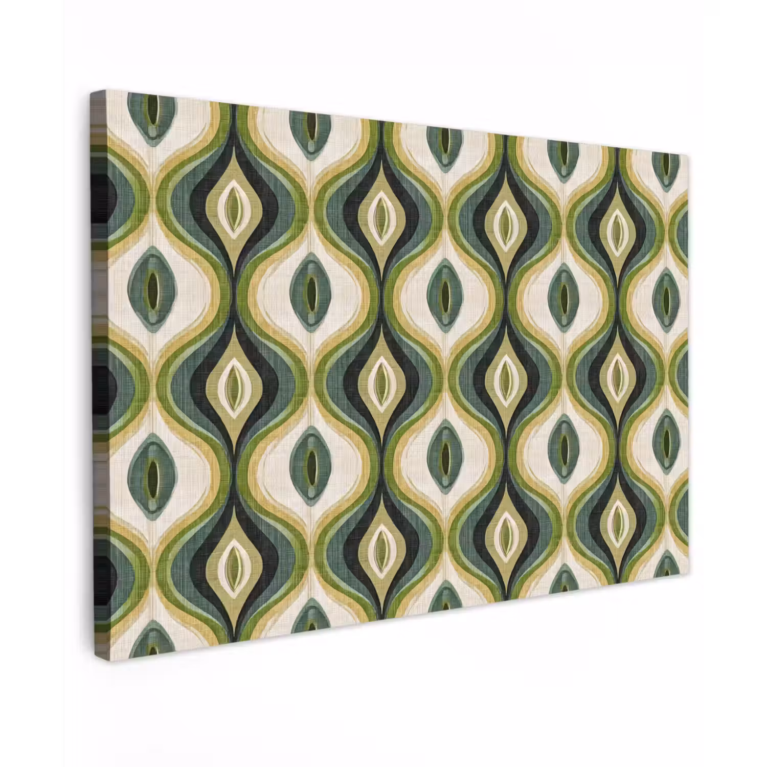 Abstract - Ritmisch - Groen Tuinposter op houten frame 2 cm dik klein 845 -3d