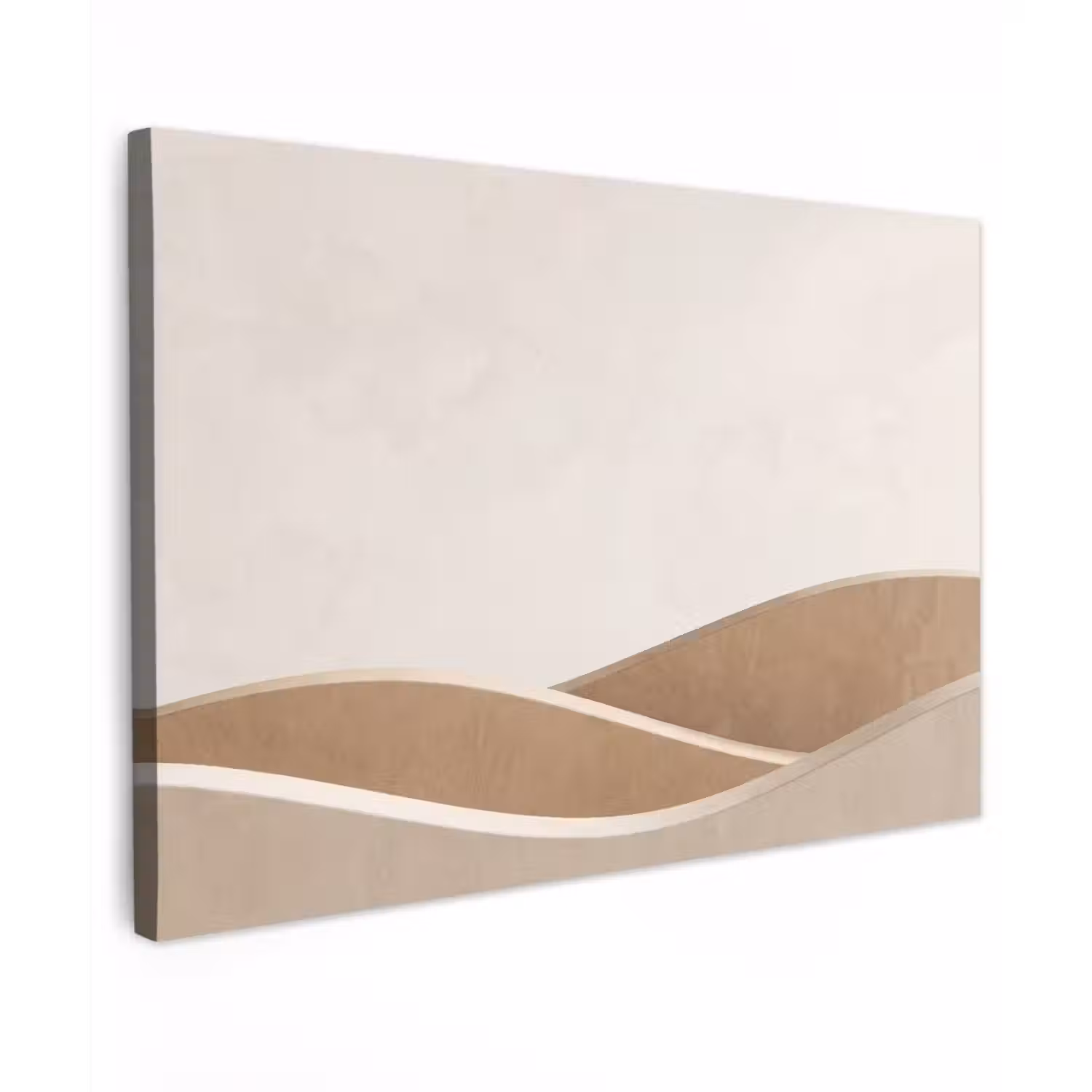 Abstract - Golven - Modern - Beige Tuinposter op houten frame 2 cm dik klein -3d