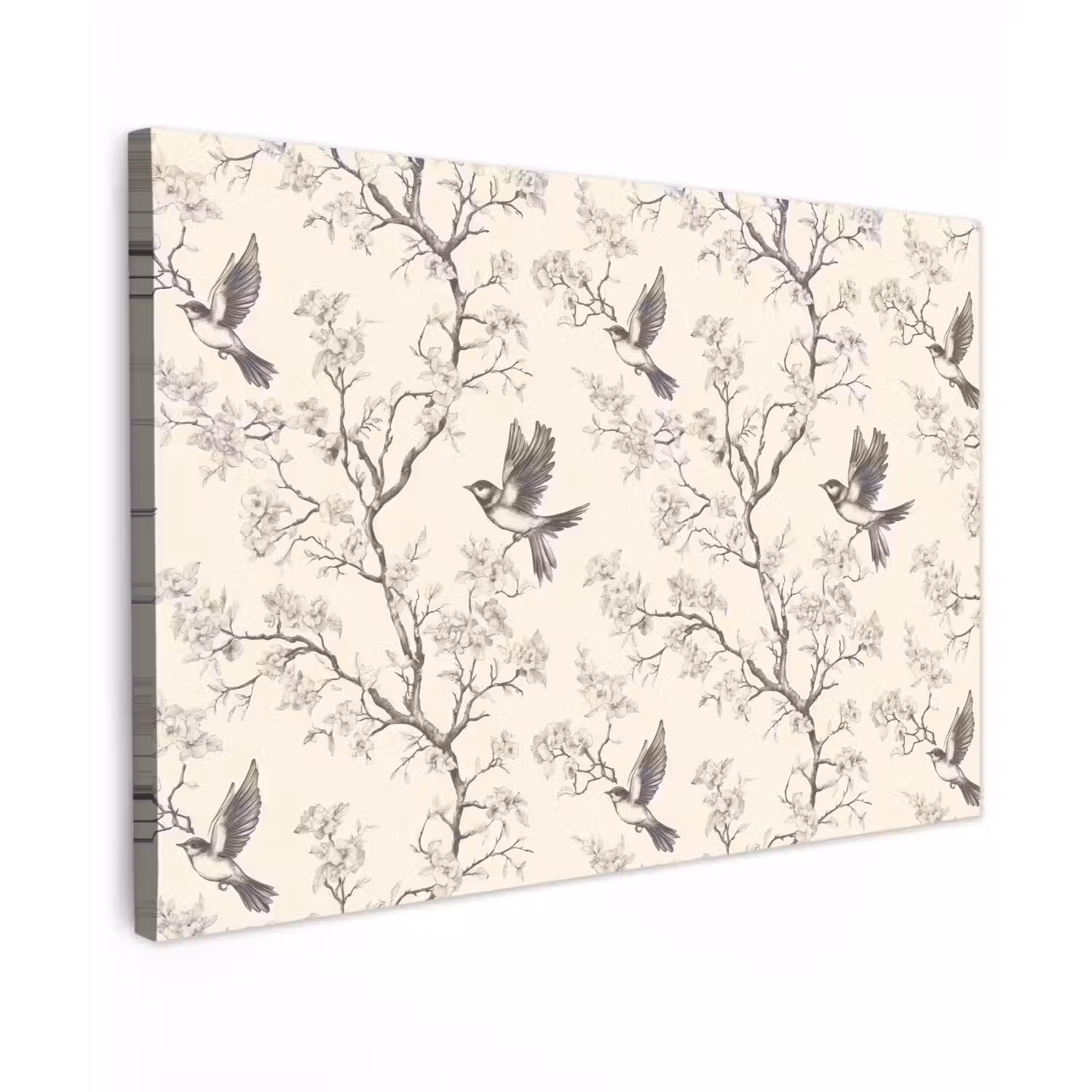 Takken - Vogels - Beige Tuinposter op houten frame 2 cm dik klein 845 -3d