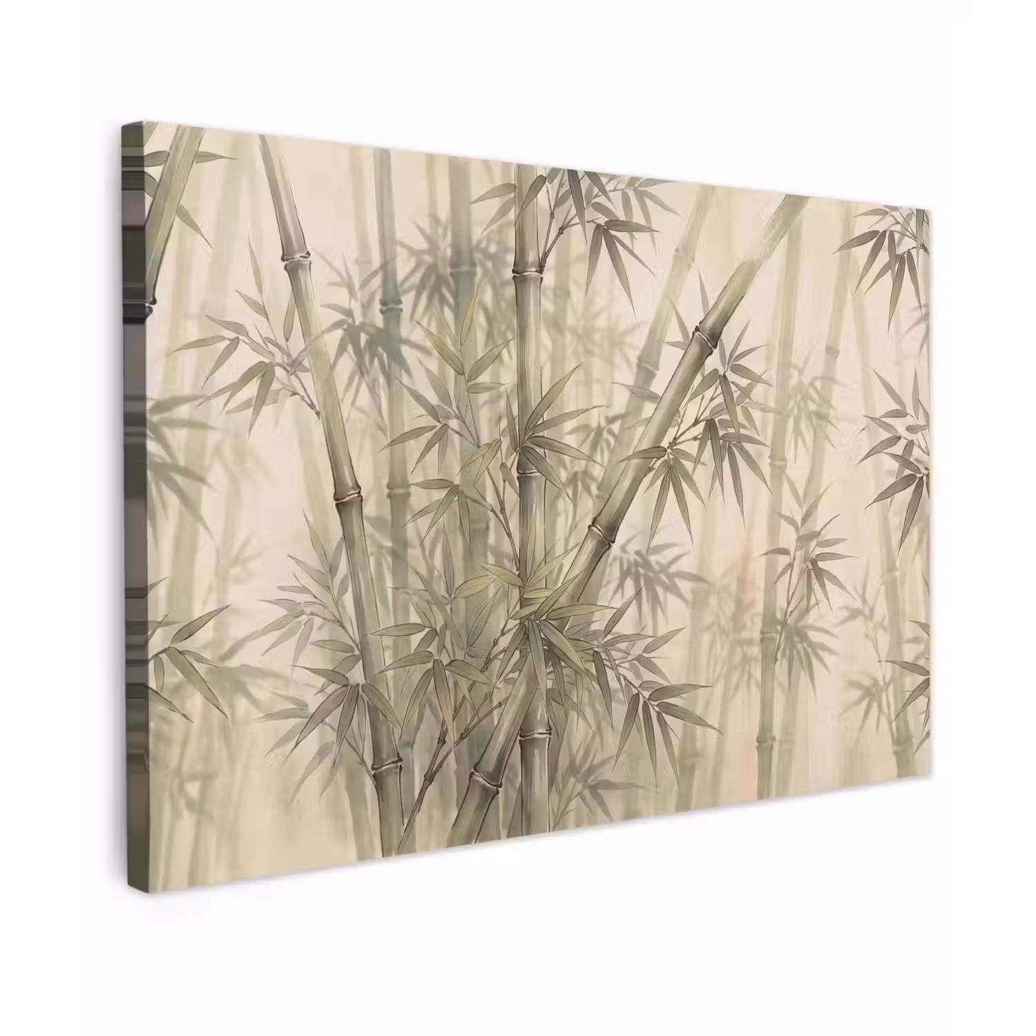 Bamboe - Bladeren - Aziatisch - Groen - Natuur Tuinposter op houten frame 2 cm dik klein -3d