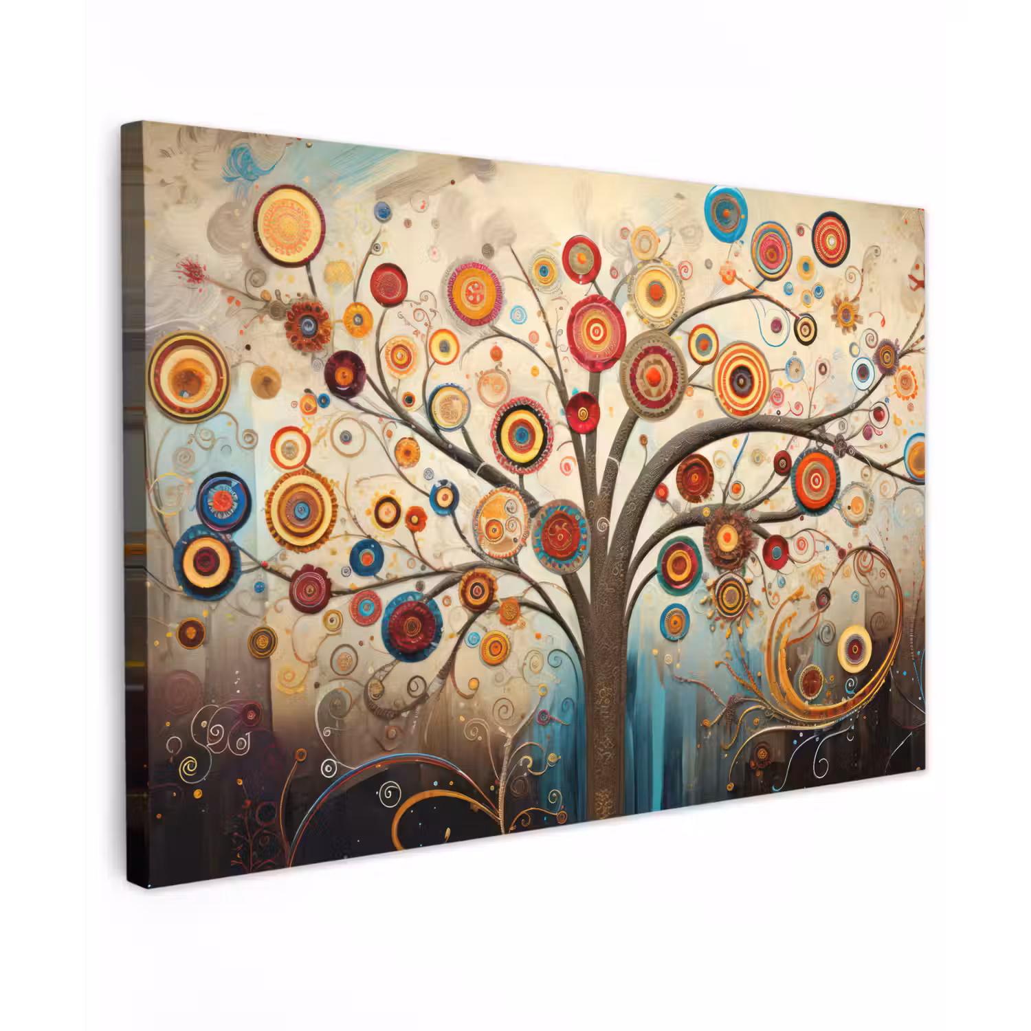 Boom - Tree of life - Kleur Tuinposter op houten frame 2 cm dik klein -3d