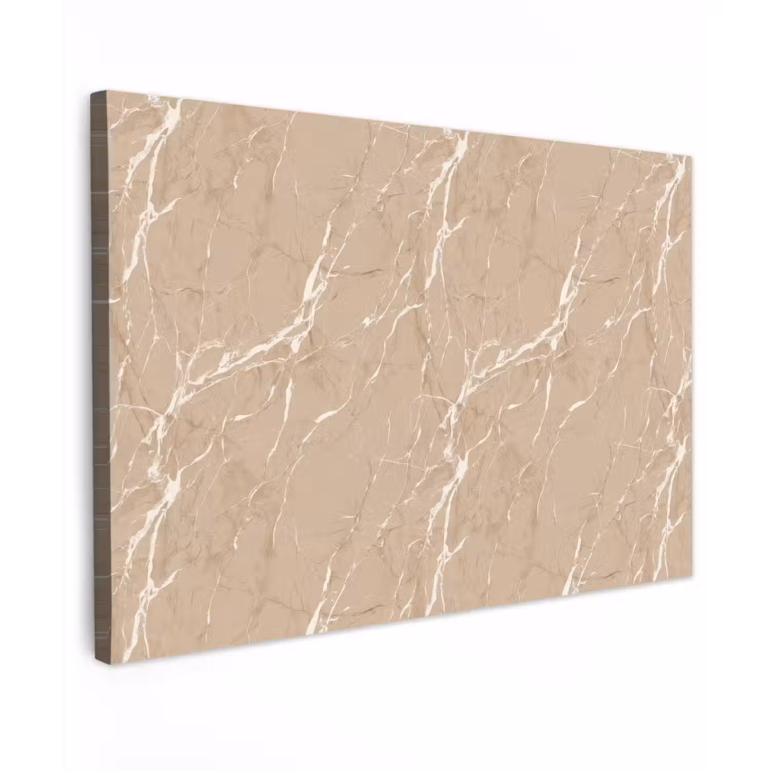 Beige - Marmer - Organisch - Wit Tuinposter op houten frame 2 cm dik klein 845 -3d