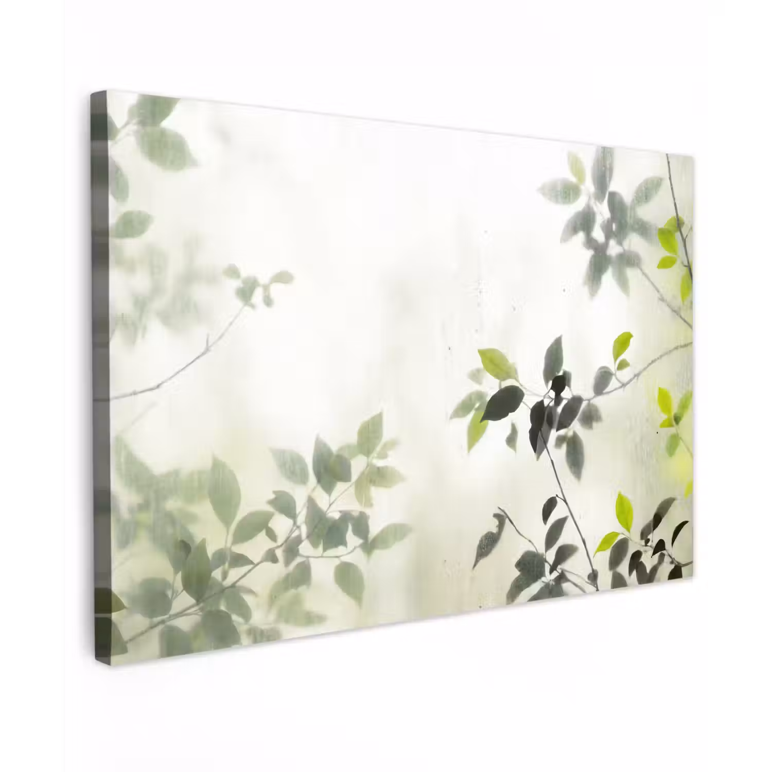 Blad - Schaduw - Natuur - Abstract - Groen Tuinposter op houten frame 2 cm dik klein -3d