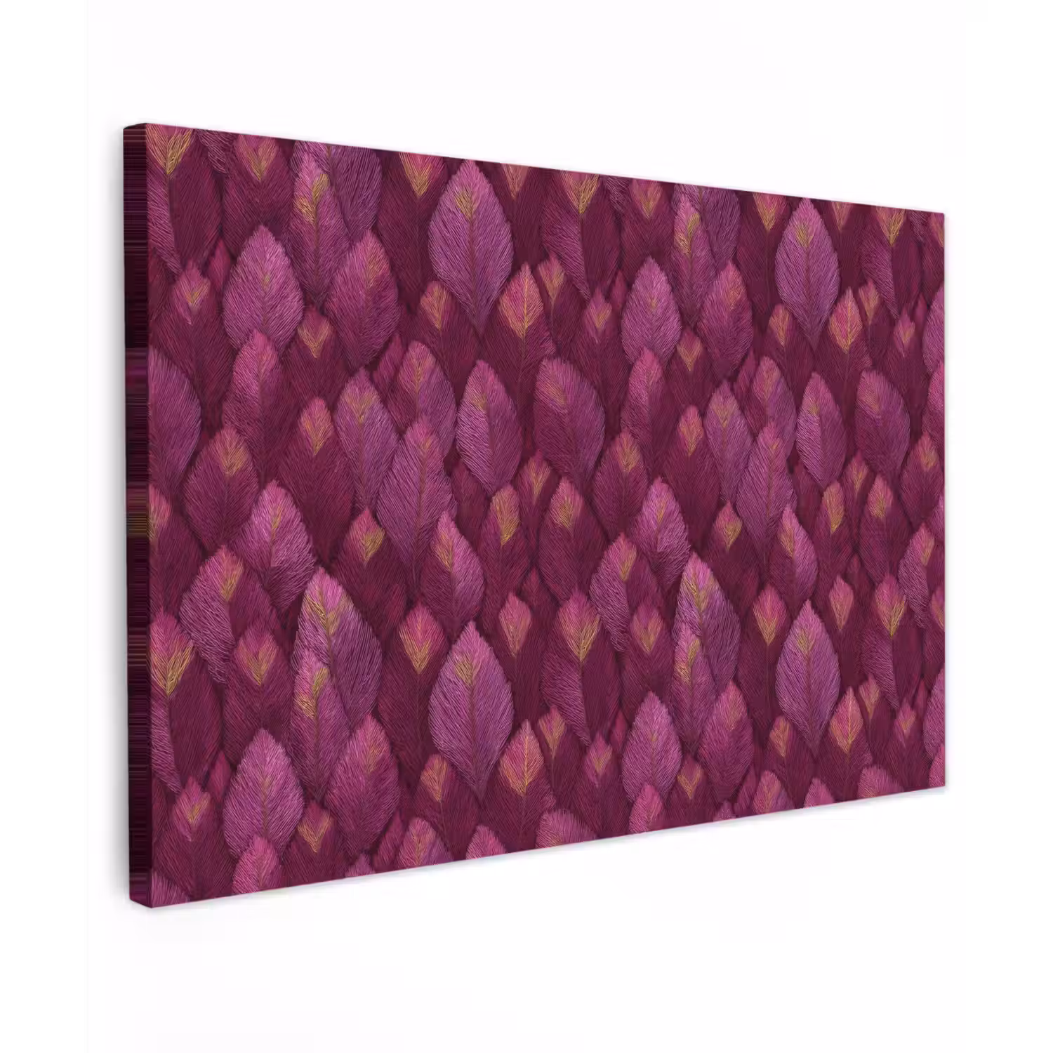 Bladeren - Patroon - Burgundy Tuinposter op houten frame 2 cm dik klein 845 -3d