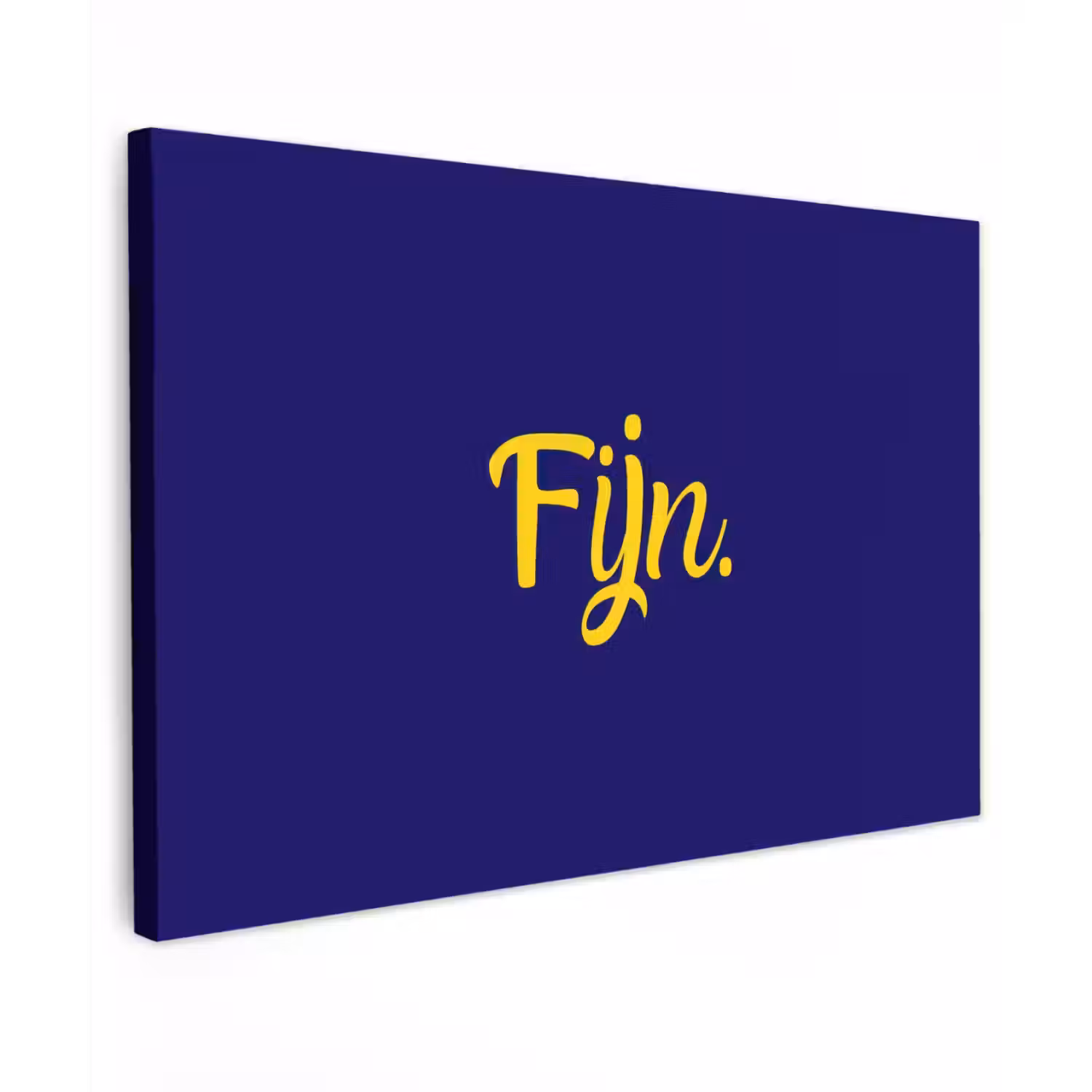 Blauw - Geel - Fijn Tuinposter op houten frame 2 cm dik klein -3d