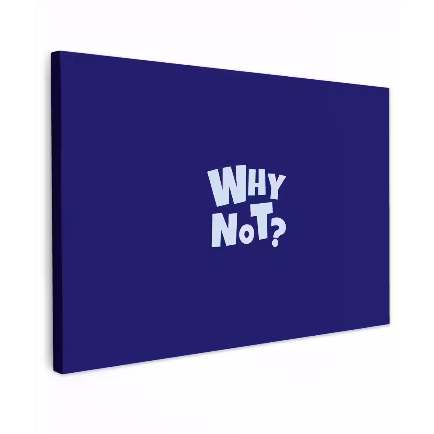 Blauw - Why not - Minimalistisch Tuinposter op houten frame 2 cm dik klein -3d