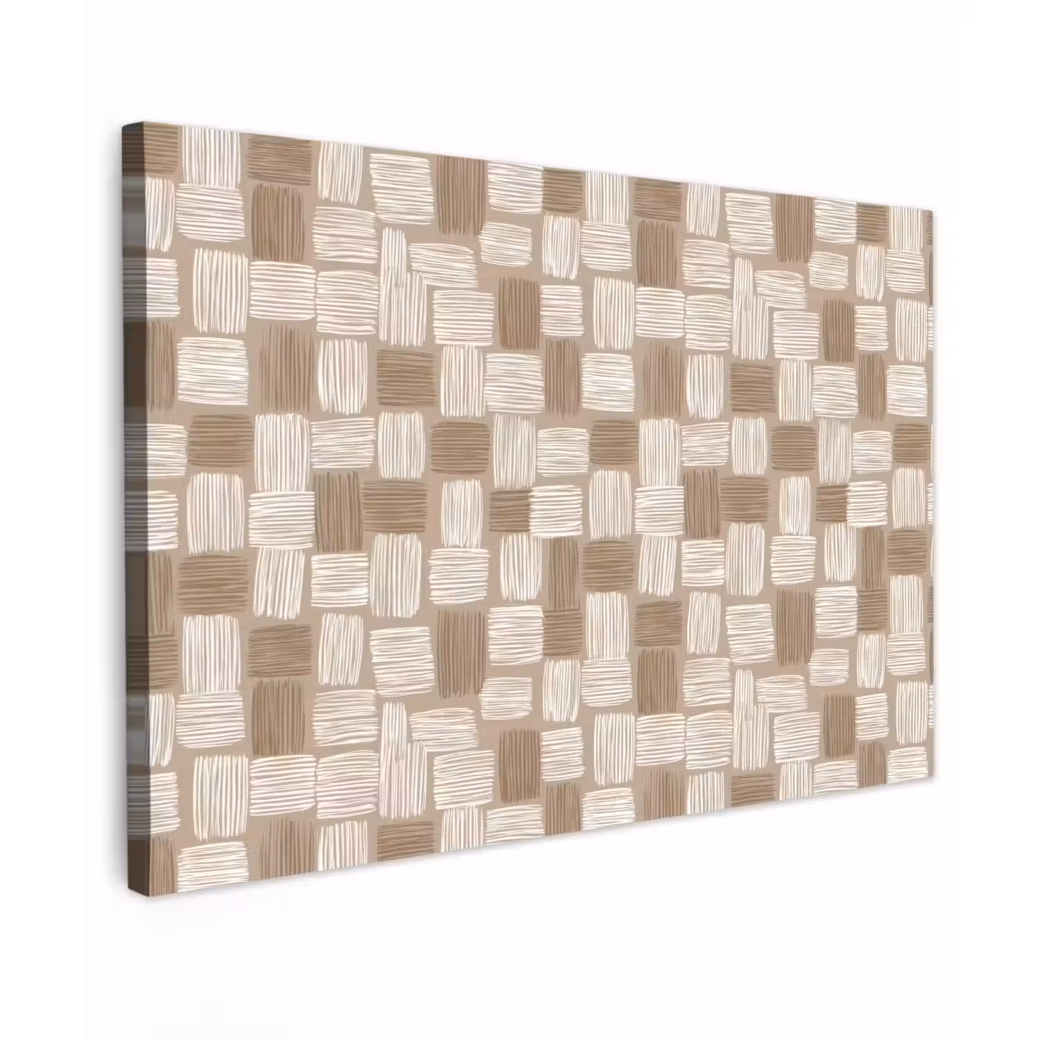 Blok - Patroon - Bruin Tuinposter op houten frame 2 cm dik klein 845 -3d