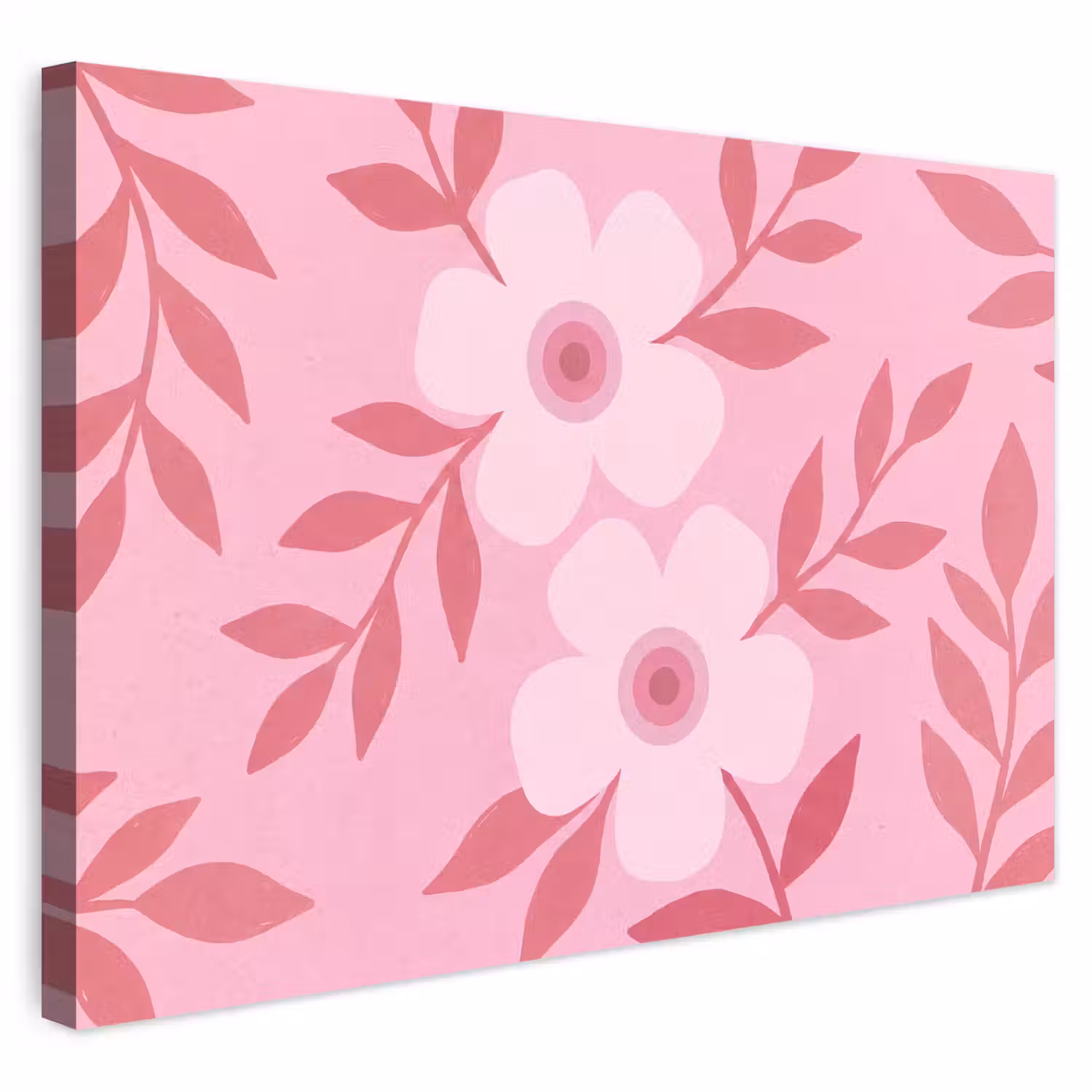 Bloemen - Abstract - Modern - Roze - Natuur Tuinposter op houten frame 2 cm dik klein -3d