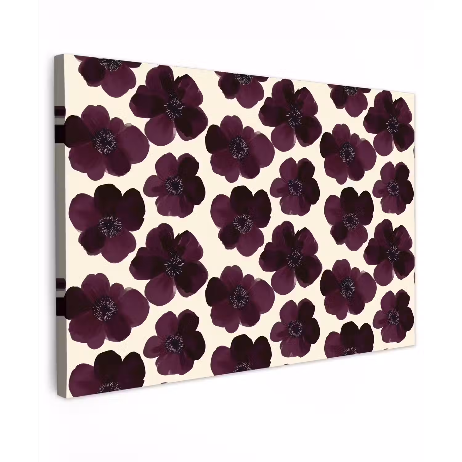Bloemen - Aquarel - Paars Tuinposter op houten frame 2 cm dik klein 845 -3d
