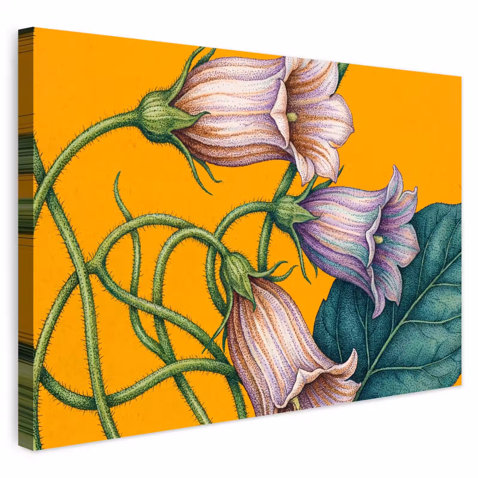 Outdoor Leinwand - Blumen – Botanik – Gelb - Bloemen - Botanisch - Geel Tuinposter op houten frame 2 cm dik klein
