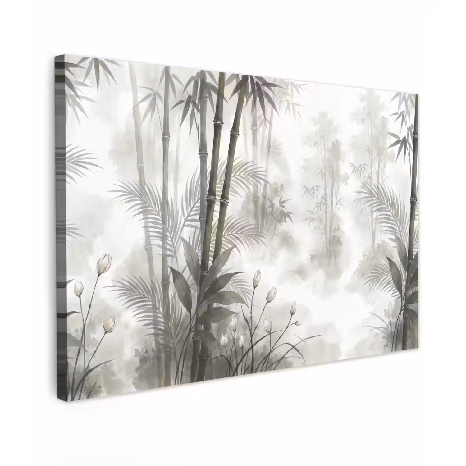 Bloemen - Knop - Tuin - Illustratie - Wit Tuinposter op houten frame 2 cm dik klein -3d