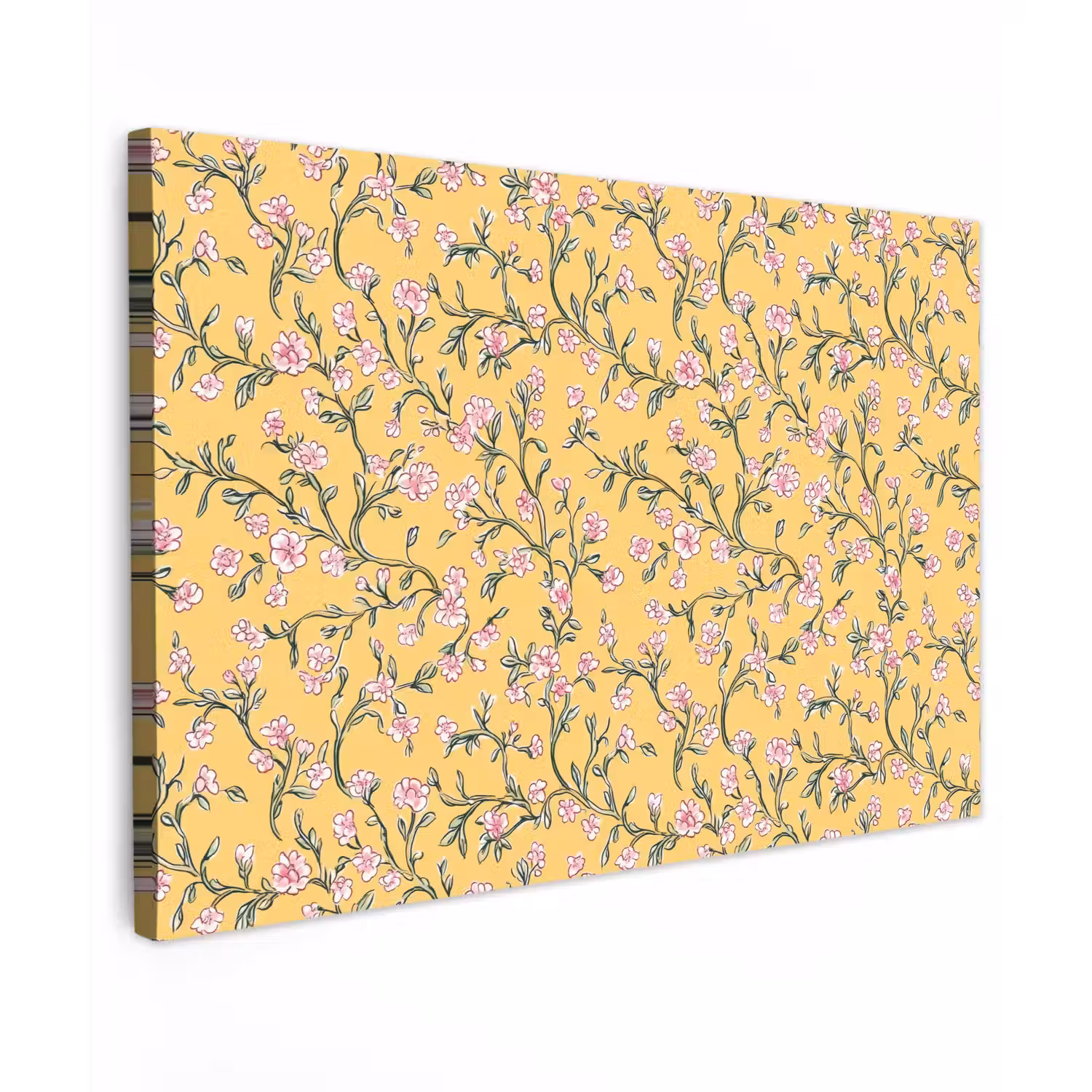 Bloemen - Motief - Geel Tuinposter op houten frame 2 cm dik klein 845 -3d