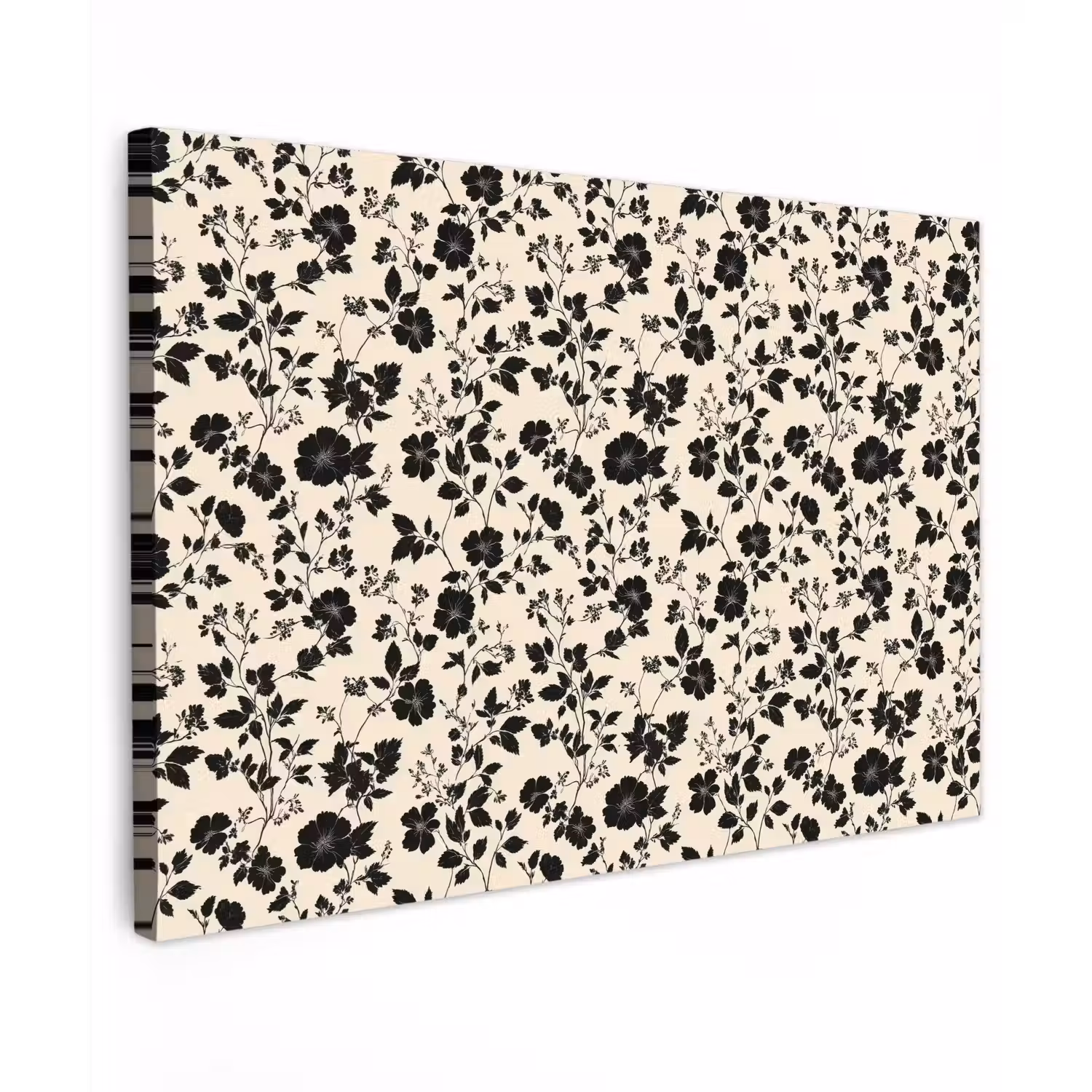 Bloemen - Dessin - Zwart Tuinposter op houten frame 2 cm dik klein 845 -3d