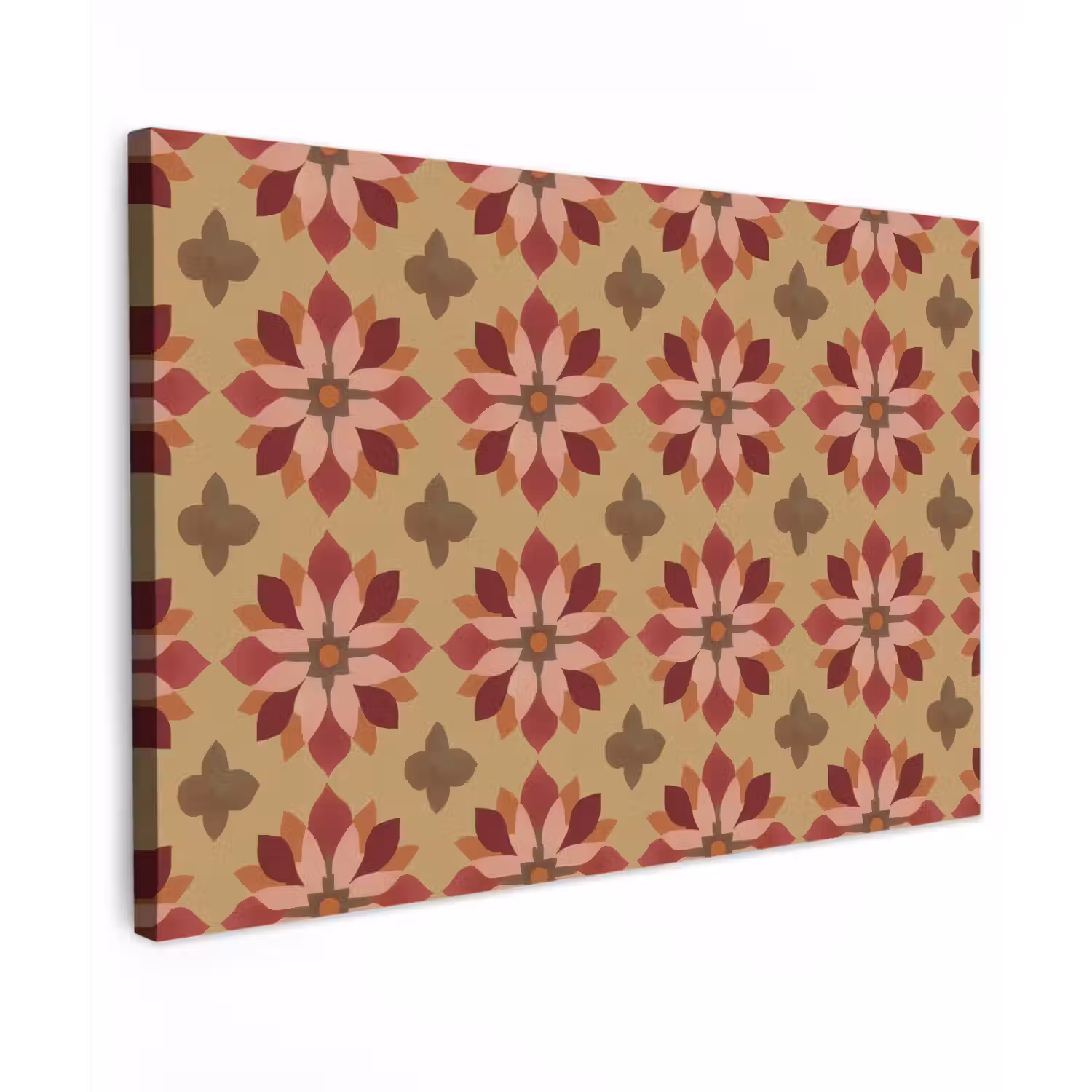 Bloemen - Retro - Groen Tuinposter op houten frame 2 cm dik klein 845 -3d