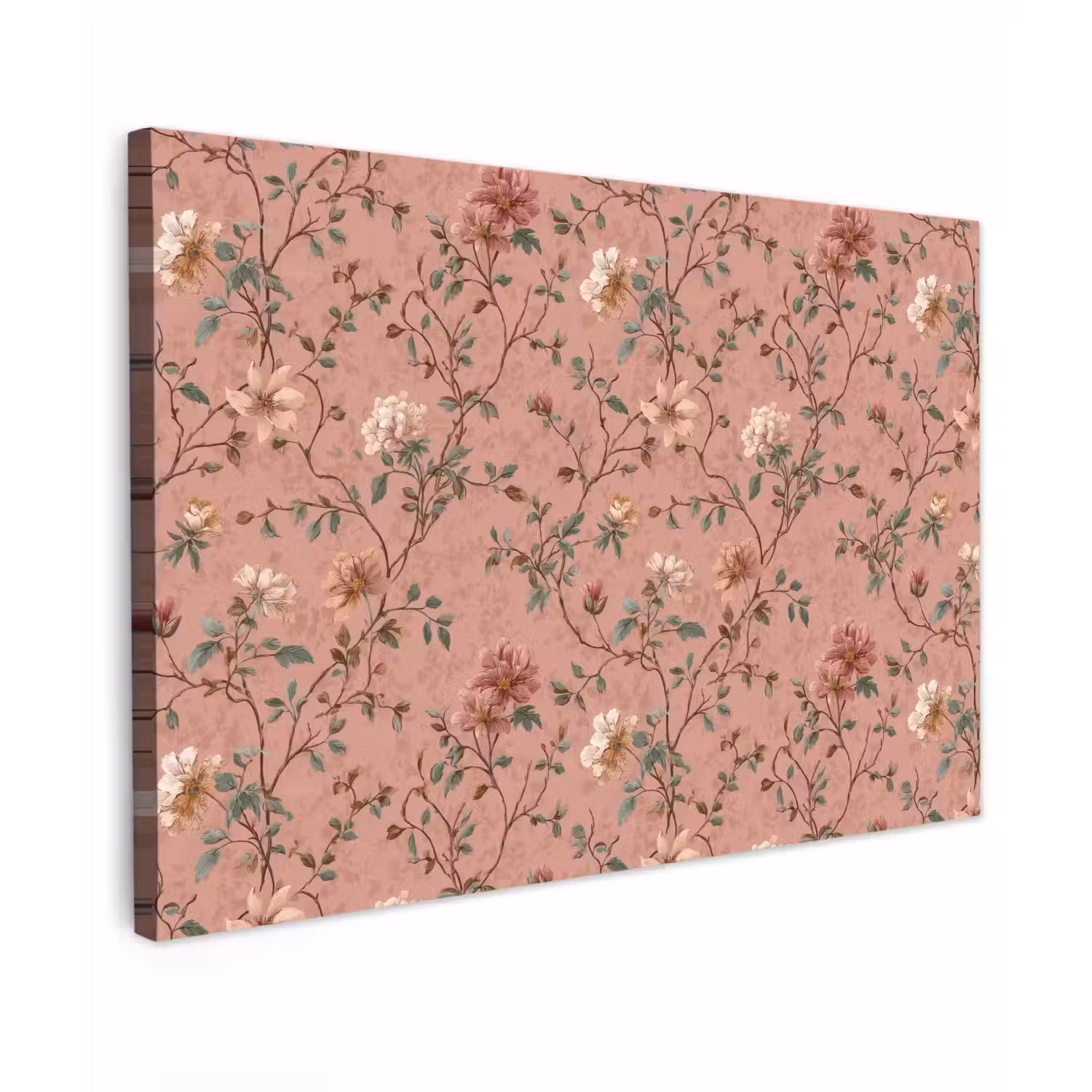 Botanisch - Bloemen - Roze Tuinposter op houten frame 2 cm dik klein 845 -3d