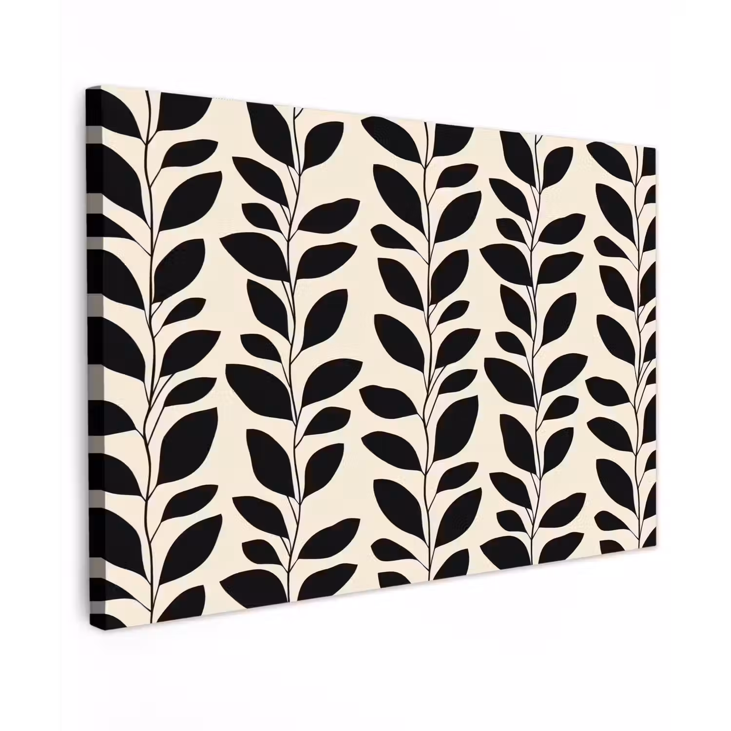Botanisch - Dessin - Zwart - Beige Tuinposter op houten frame 2 cm dik klein 845 -3d