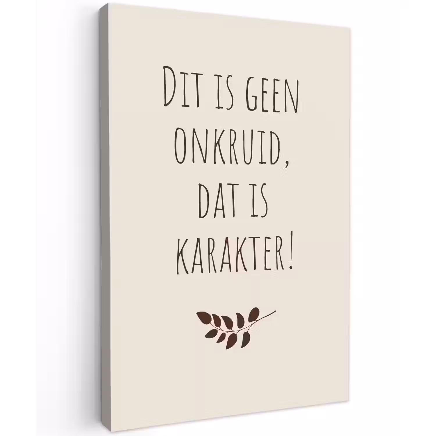 Bruin - Minimalistisch - Quote - Zomer Tuinposter op houten frame 2 cm dik klein -3d