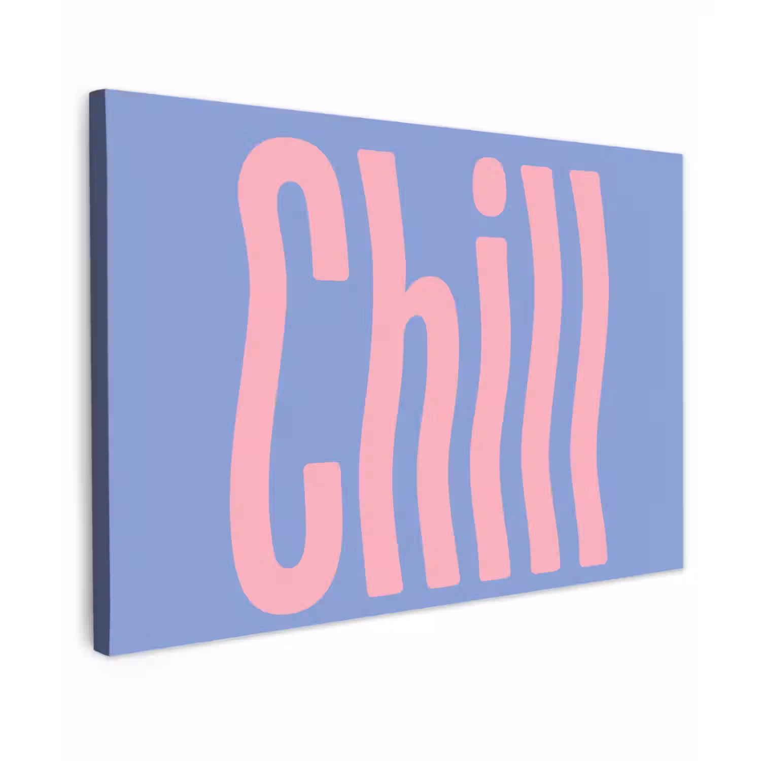 Chill - Roze - Blauw - Golvend Tuinposter op houten frame 2 cm dik klein -3d