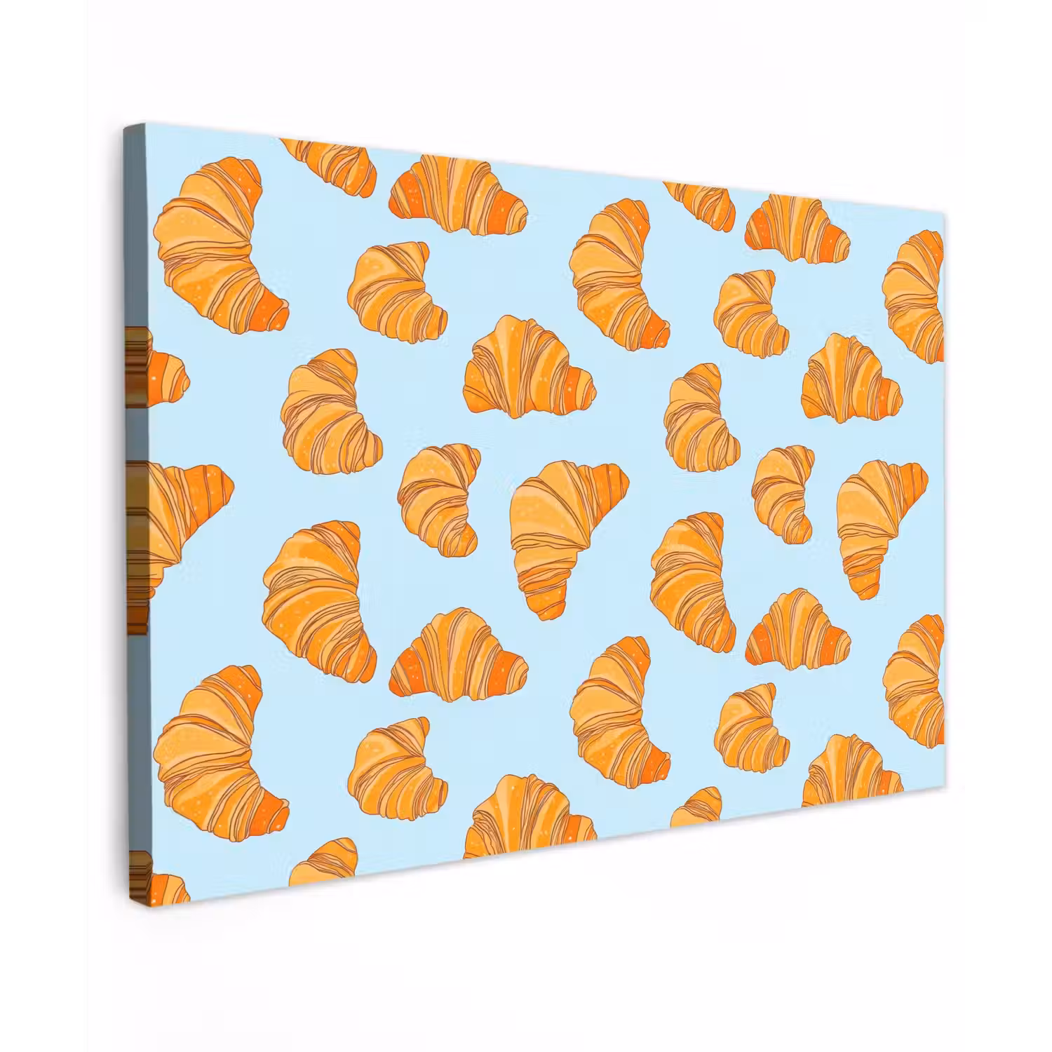 Croissant - Speels - Blauw Tuinposter op houten frame 2 cm dik klein 845 -3d