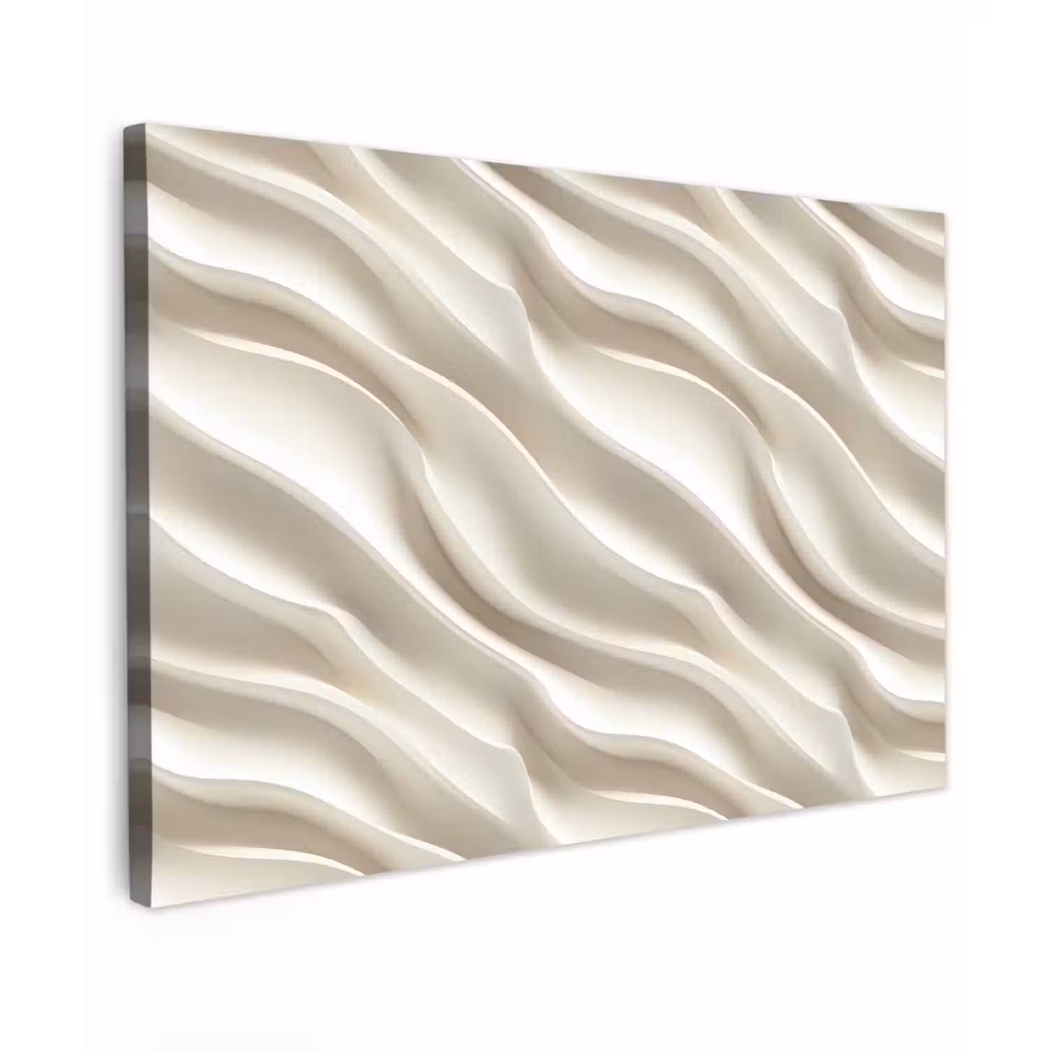 Diagonaal - Golven - Crème Tuinposter op houten frame 2 cm dik klein 845 -3d