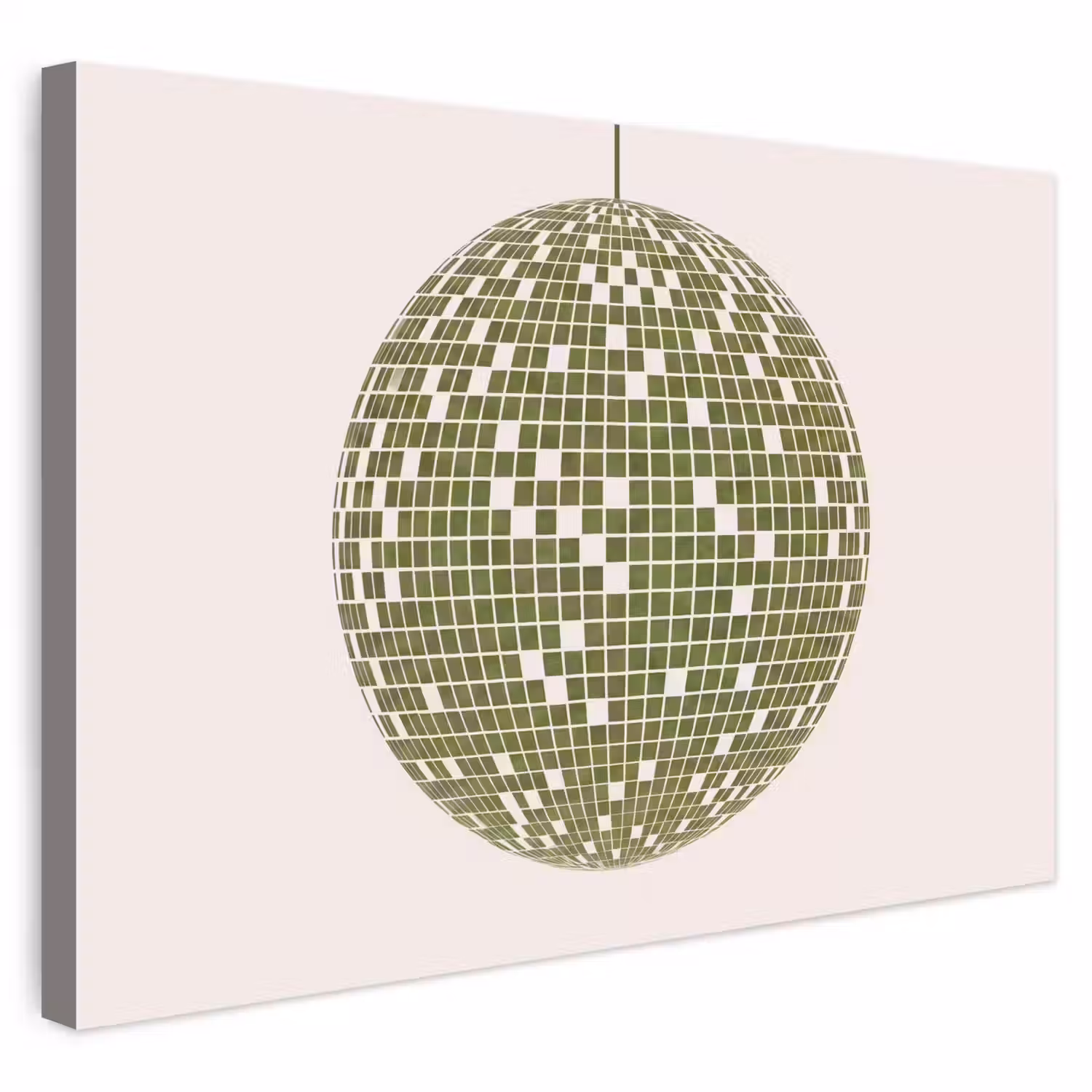 Disco - Bal - Groen - Abstract - Modern Tuinposter op houten frame 2 cm dik klein -3d