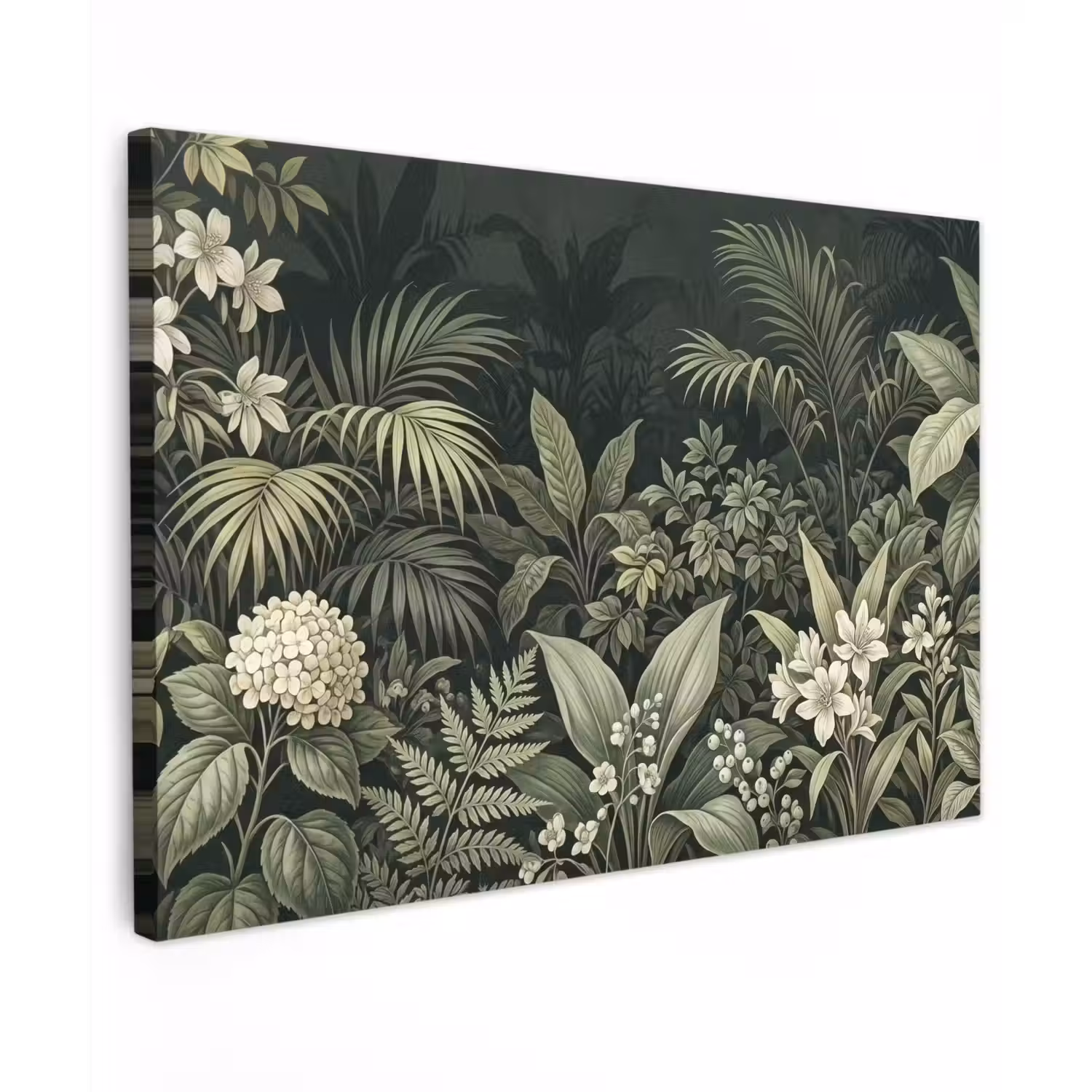 Jungle - Bladeren - Botanisch - Groen Tuinposter op houten frame 2 cm dik klein -3d