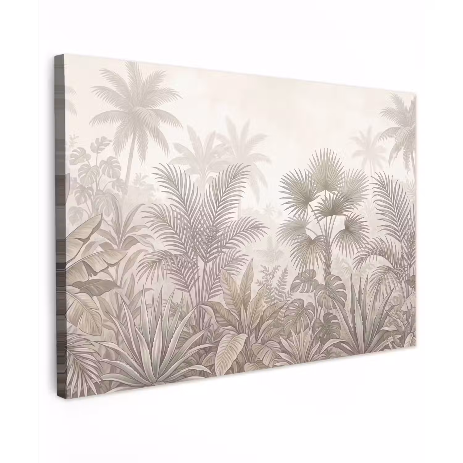 Jungle - Tropisch - Natuur -Vintage - Beige Tuinposter op houten frame 2 cm dik klein -3d