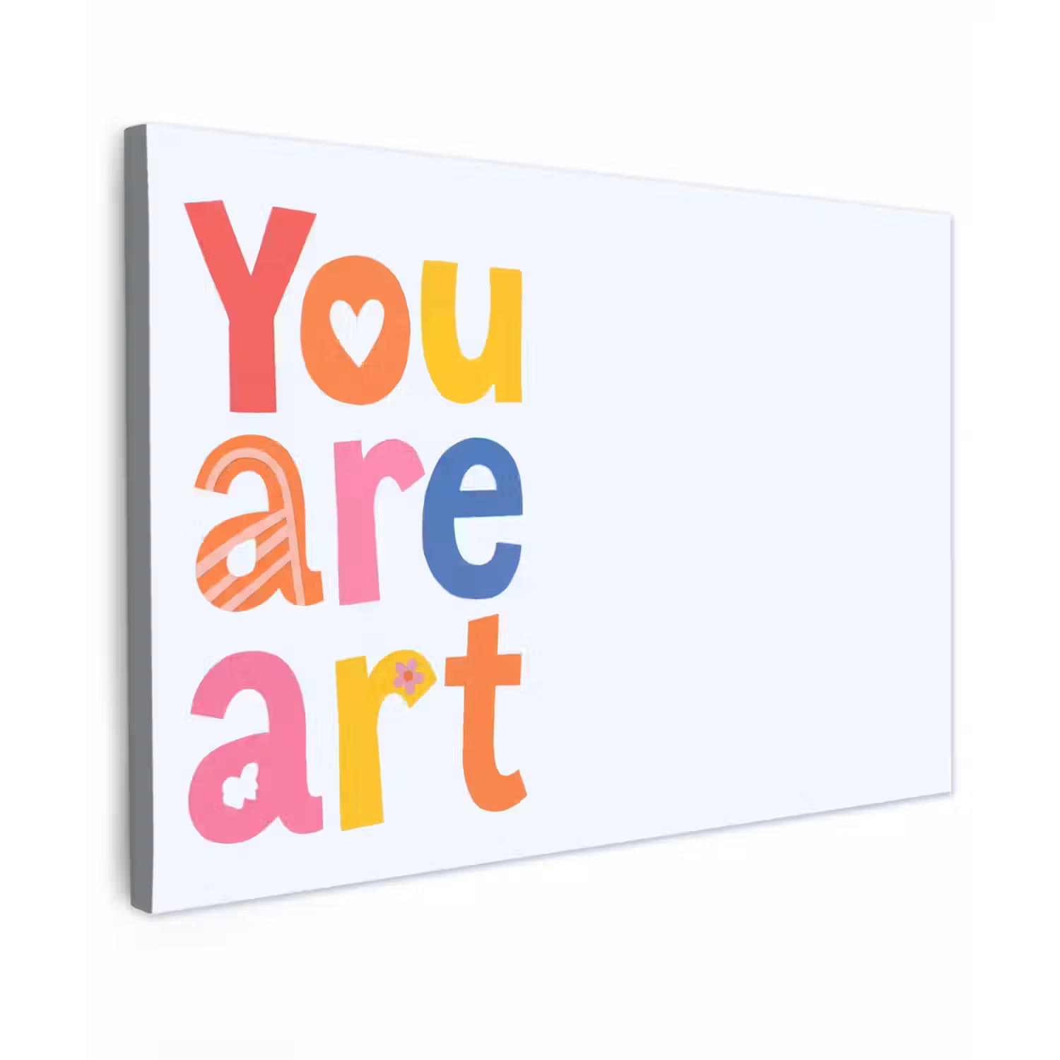 You are art - Kleurrijk - Grafisch Tuinposter op houten frame 2 cm dik klein -3d