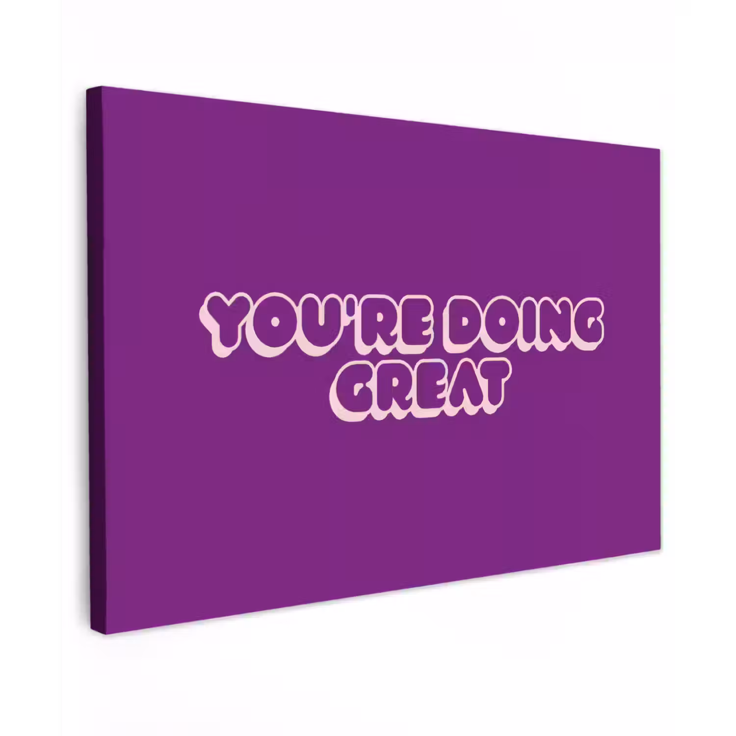 You're doing great - Paars - Bubble letters Tuinposter op houten frame 2 cm dik klein -3d