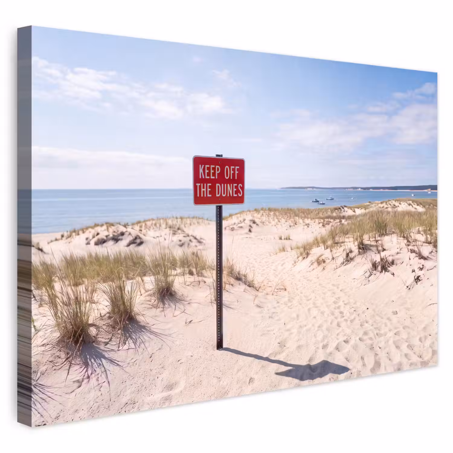 Duin - Bord - Kust - Landschap - Rood Tuinposter op houten frame 2 cm dik klein -3d