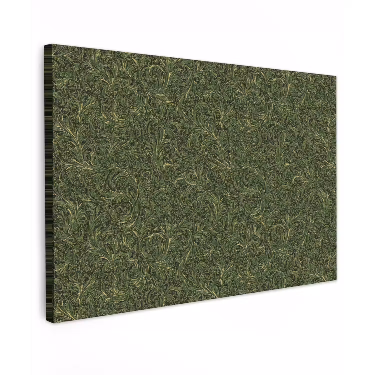 Donker - Groen - Krullend - Botanisch Tuinposter op houten frame 2 cm dik klein 845 -3d