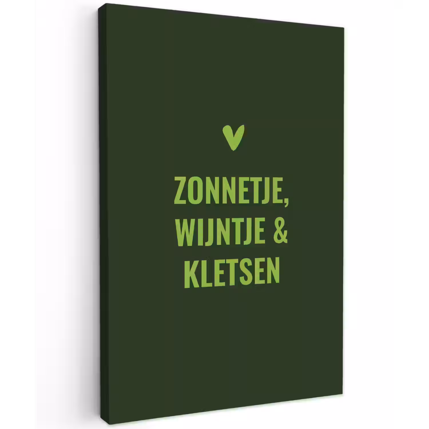 Donkergroen - Quote - Zon - Zomer Tuinposter op houten frame 2 cm dik klein -3d