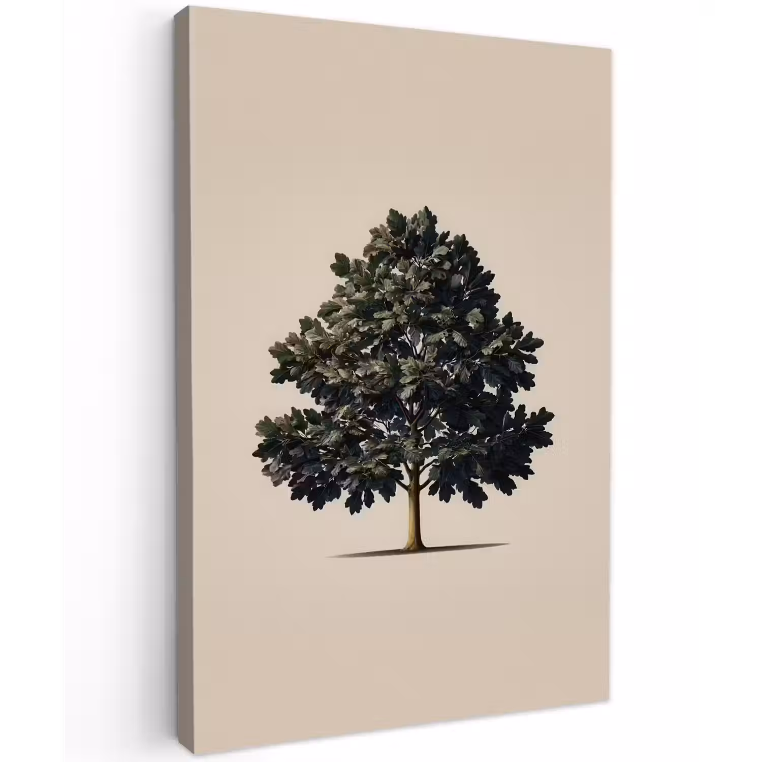 Eikenboom - Schaduw - Egaal Tuinposter op houten frame 2 cm dik klein -3d