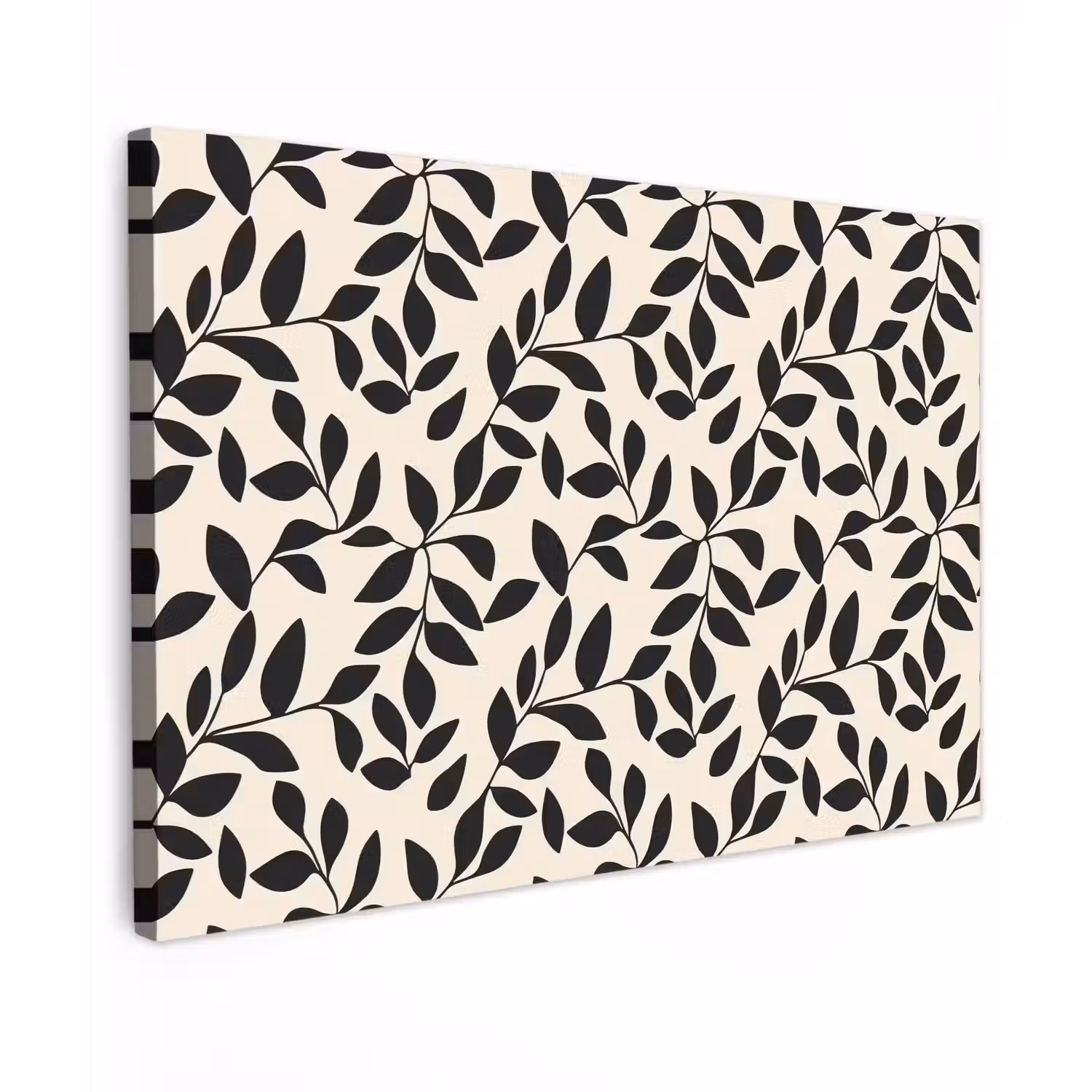 Elegant - Patroon - Zwart - Beige Tuinposter op houten frame 2 cm dik klein 845 -3d