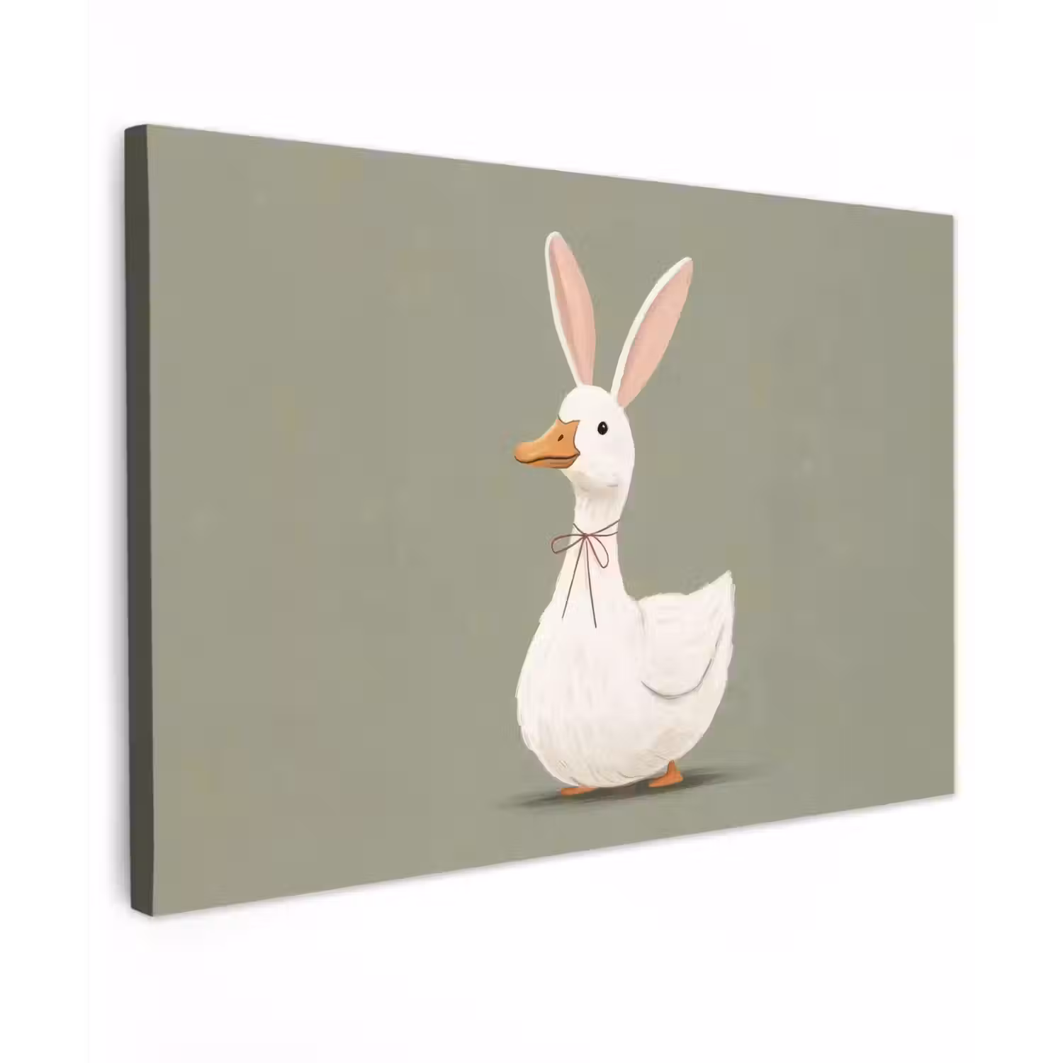 Eend - Konijnoren - Grijs Tuinposter op houten frame 2 cm dik klein -3d