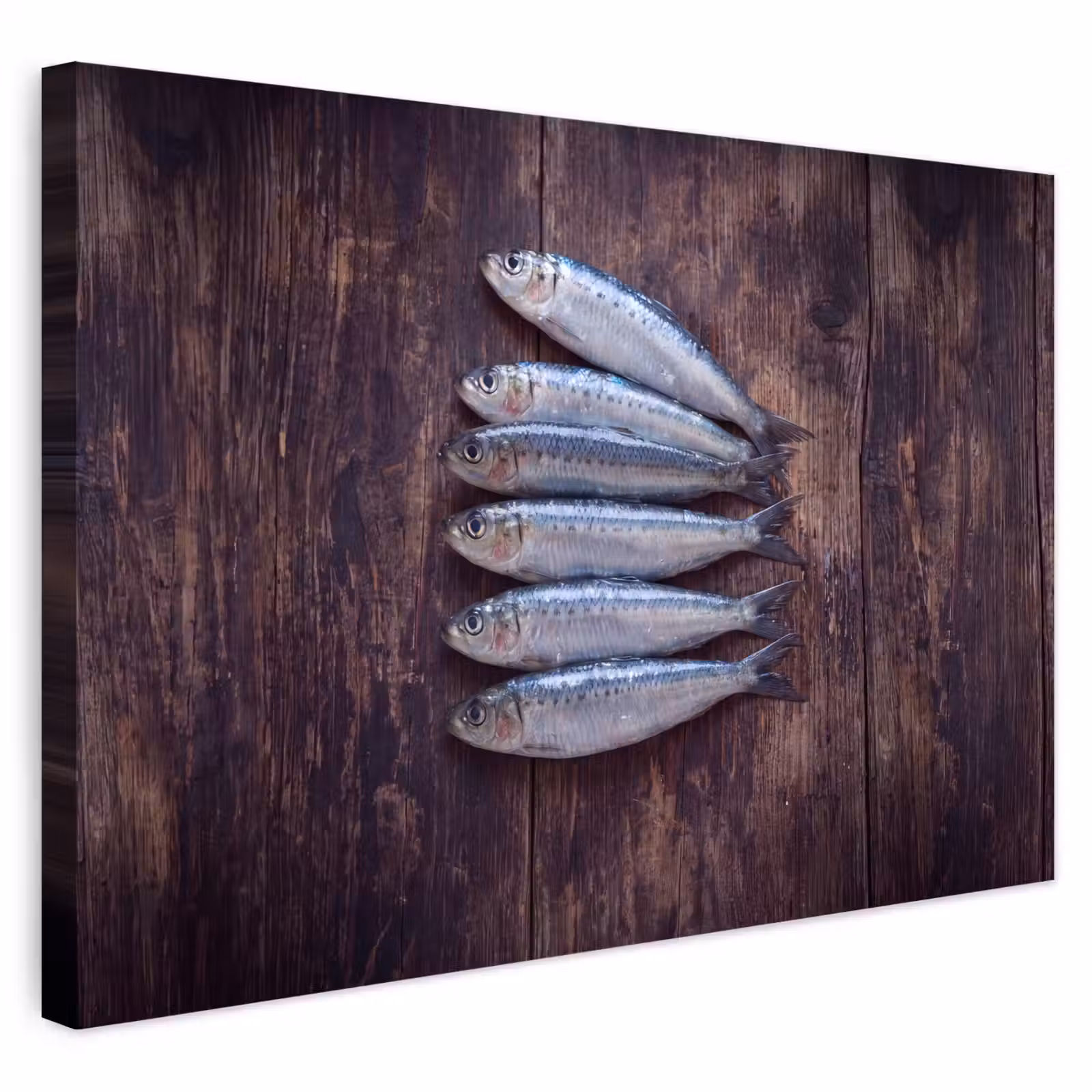 Outdoor Leinwand - Fisch – Holz – Essen - Vis - Hout - Eten Tuinposter op houten frame 2 cm dik klein