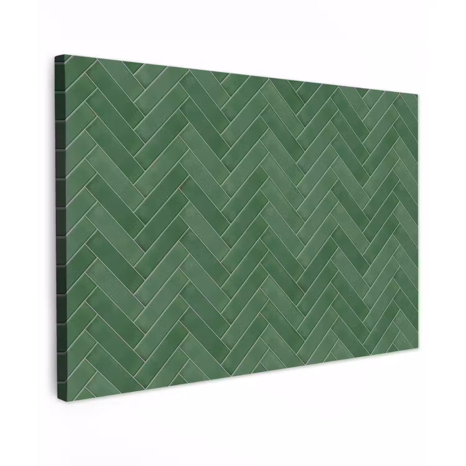 Visgraat - Wandtegel - Bosgroen Tuinposter op houten frame 2 cm dik klein 845 -3d