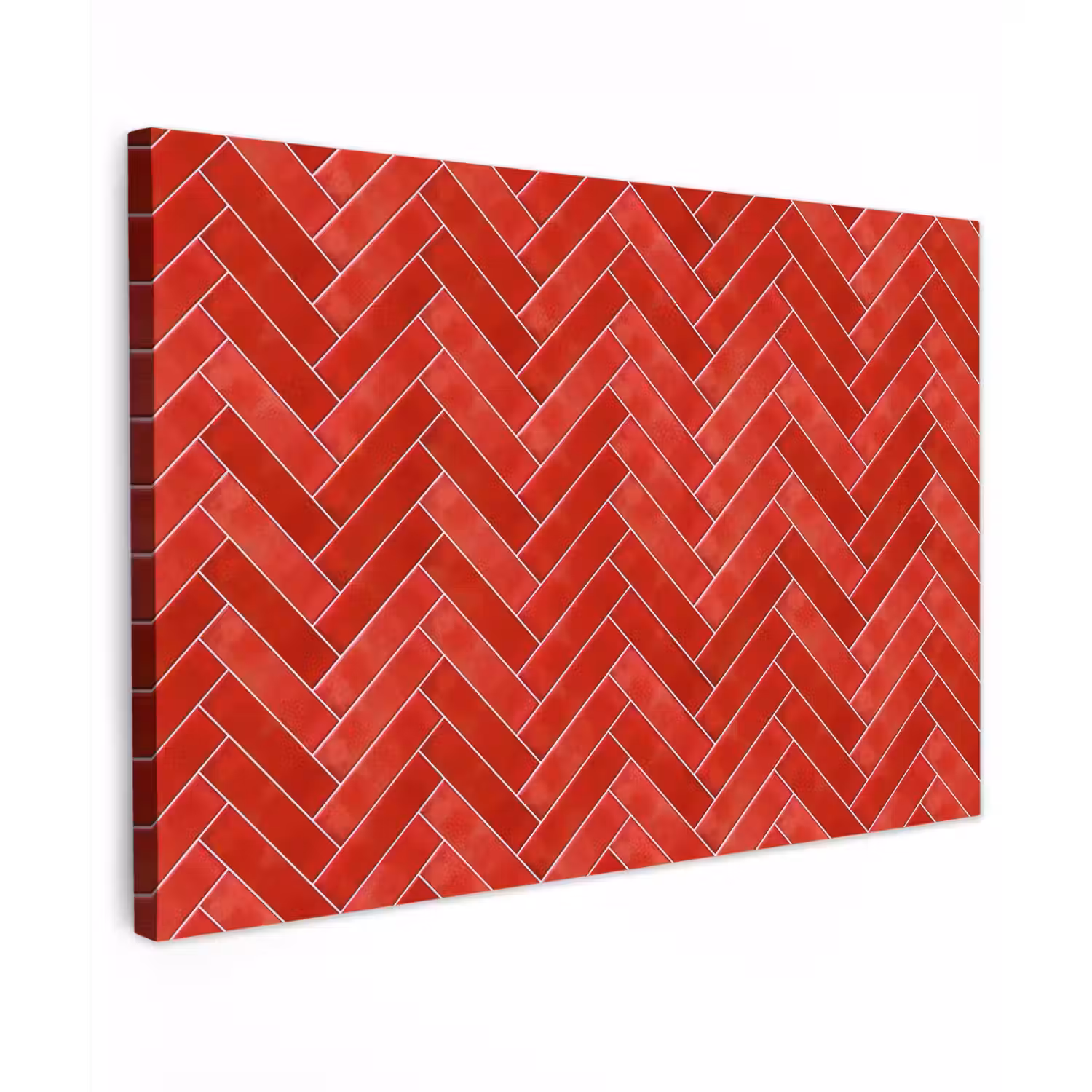 Visgraat - Tegel - Rood Tuinposter op houten frame 2 cm dik klein 845 -3d