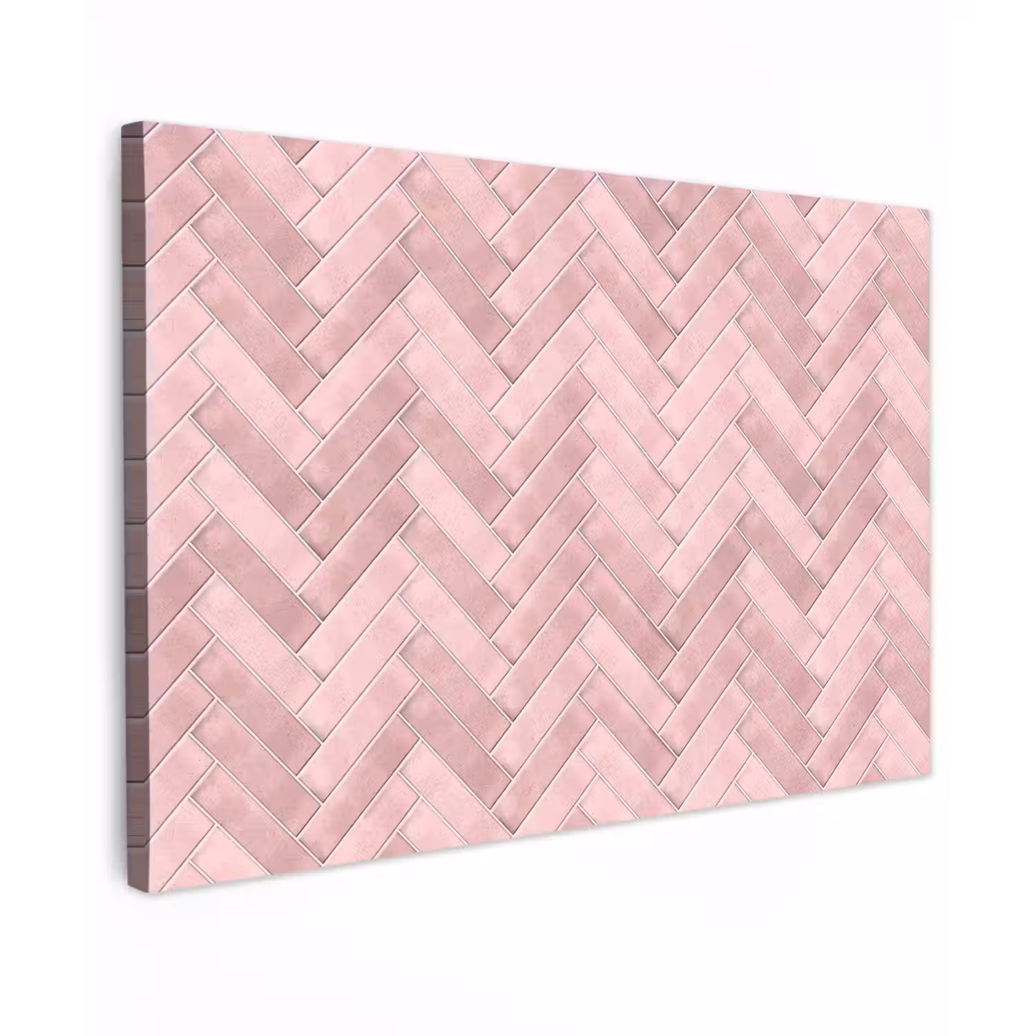 Visgraat - Wandtegel - Lichtroze Tuinposter op houten frame 2 cm dik klein 845 -3d