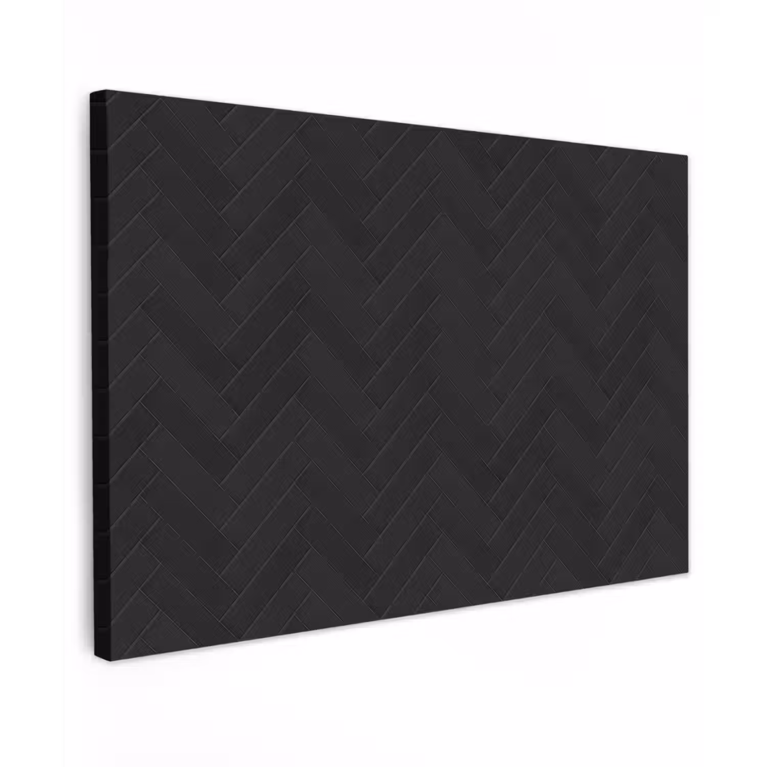 Visgraat - Wandtegel - Mat - Zwart Tuinposter op houten frame 2 cm dik klein 845 -3d