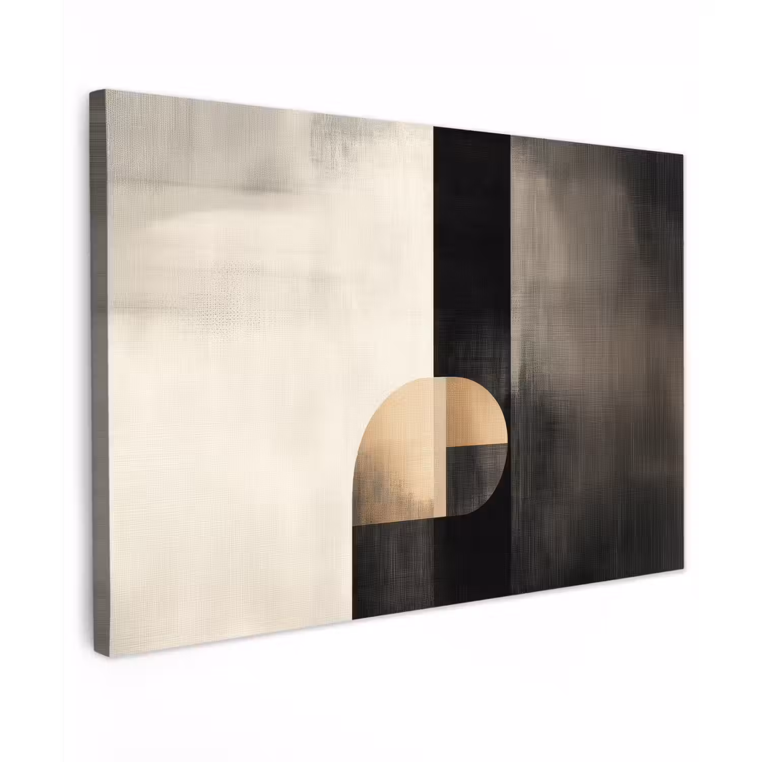 Vormen - Modern - Zwart Tuinposter op houten frame 2 cm dik klein -3d