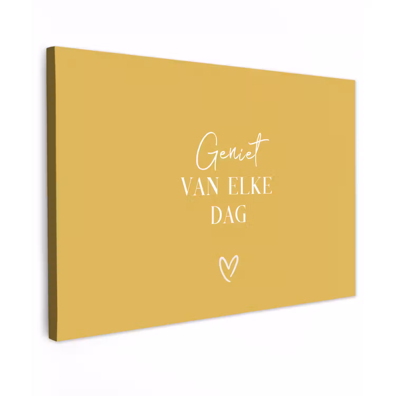 Geniet van elke dag Tuinposter op houten frame 2 cm dik klein -3d