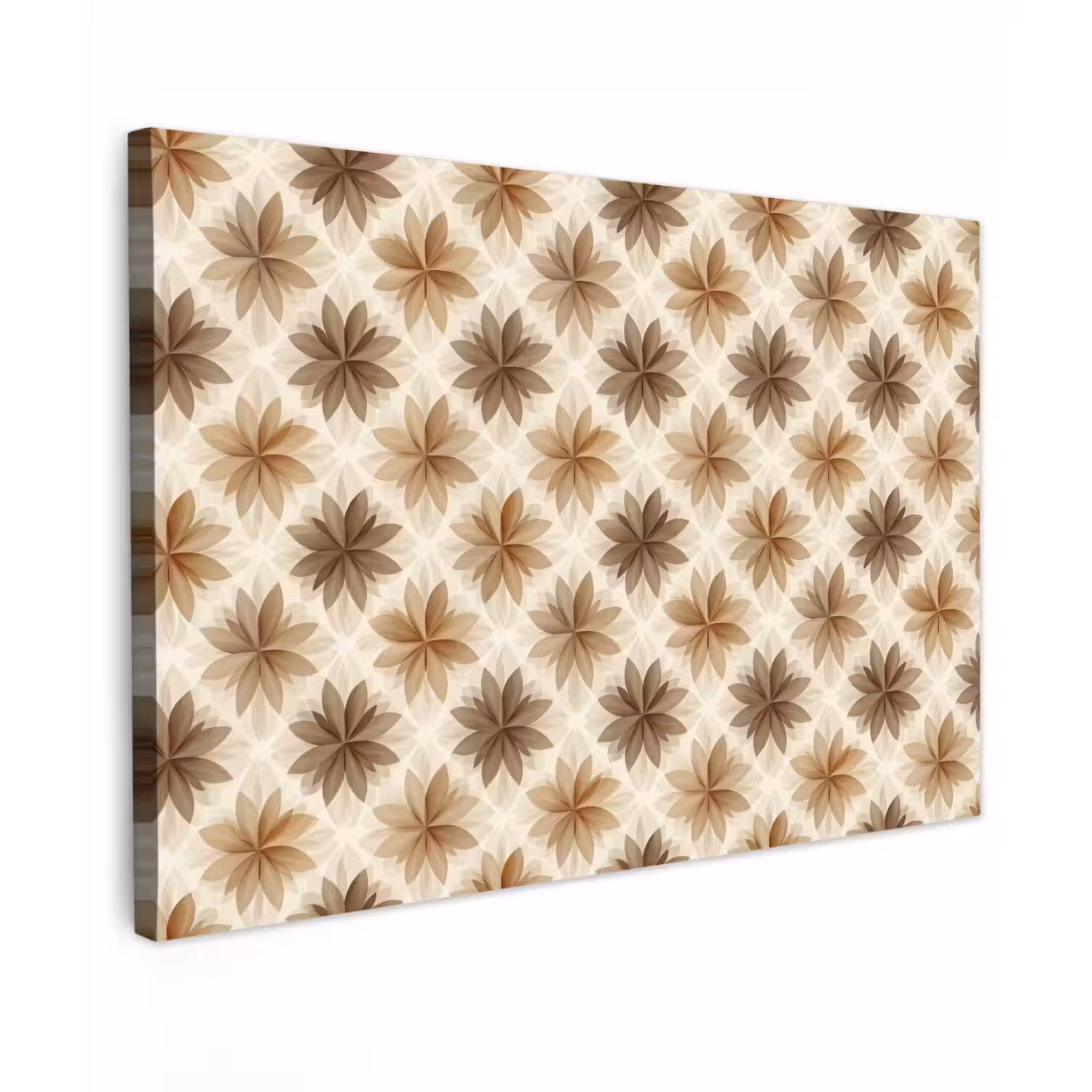 Geografisch - Patroon - Bruin Tuinposter op houten frame 2 cm dik klein 845 -3d